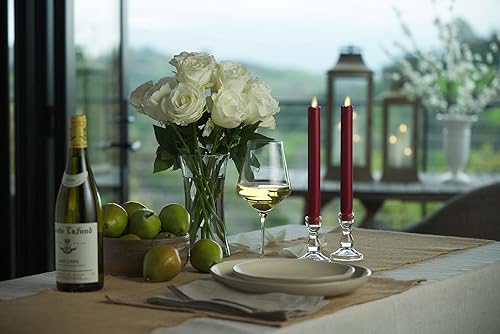 Miniatura 2 de Luminara Juego de 2 velas LED de llama móvil (1 x 9.75), vela sin llama, borde derretido, cera suave, sin perfume (rojo)