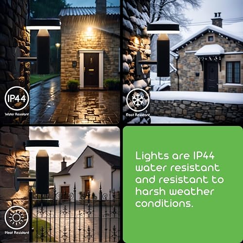 Miniatura 6 de Luces solares redondas de pared - Lámparas de pared alimentadas por energía solar - Luces LED - Sensor PIR y dos modos de iluminación - Batería