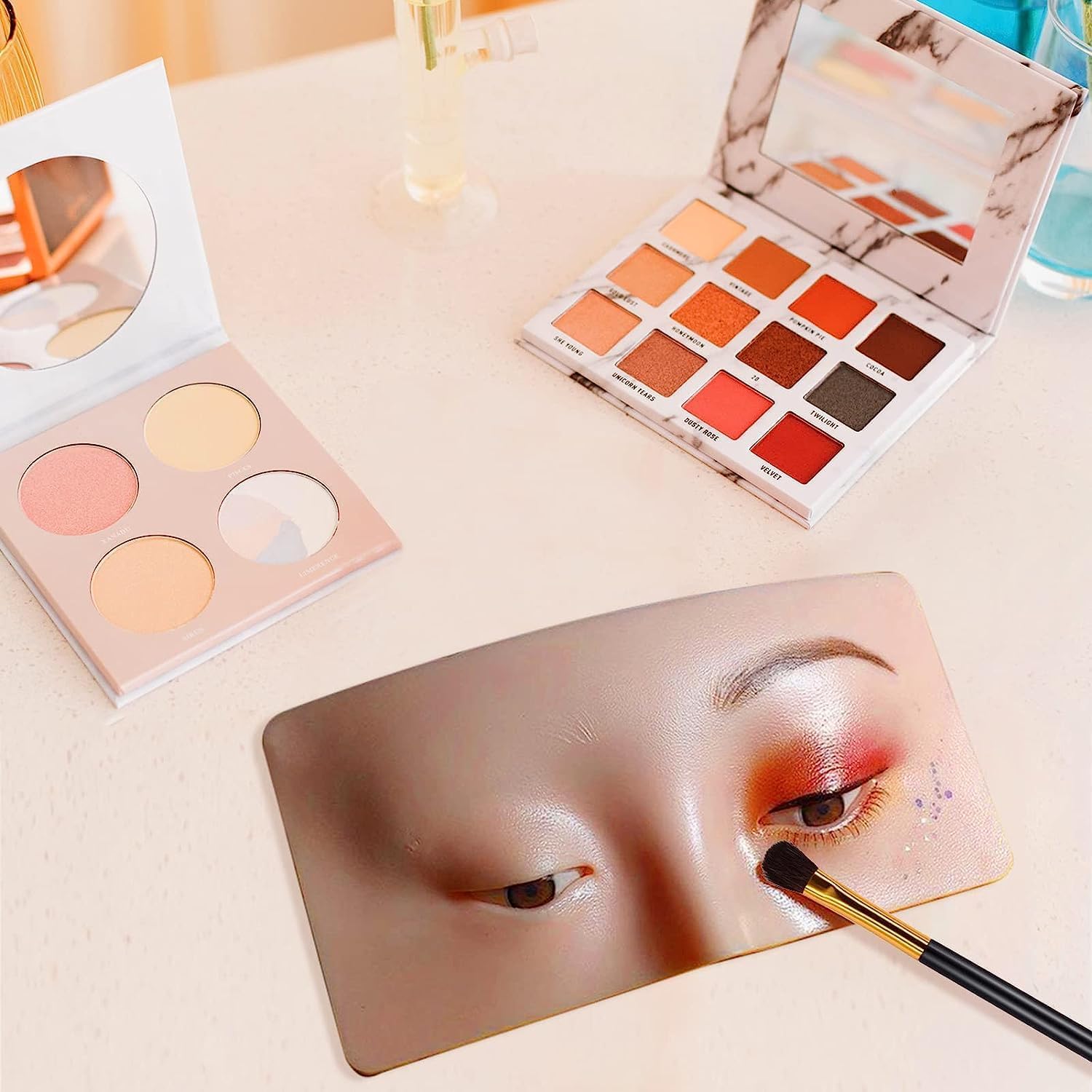 MF 4PCS Makeup Practice Face Board | Make Up Practice Face Board | Silicon Make up Face Practice Skin Board | For Beginners and Make Up Artists | Beginner Makeup Artist The Perfect Makeup 4