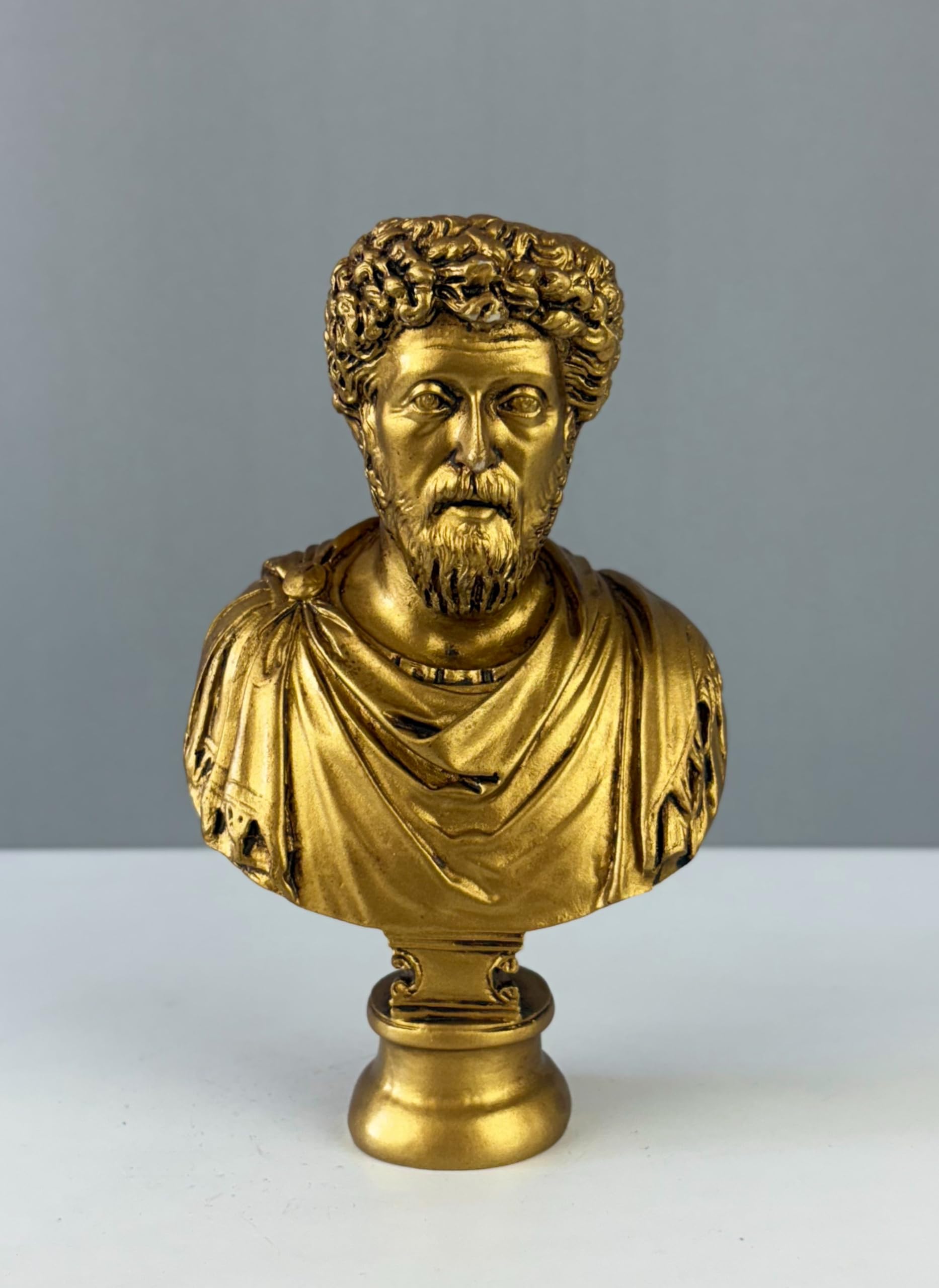 Statua del busto di Marco Aurelio, 18 cm, scultura imperatore romano, decorazione statua (oro)