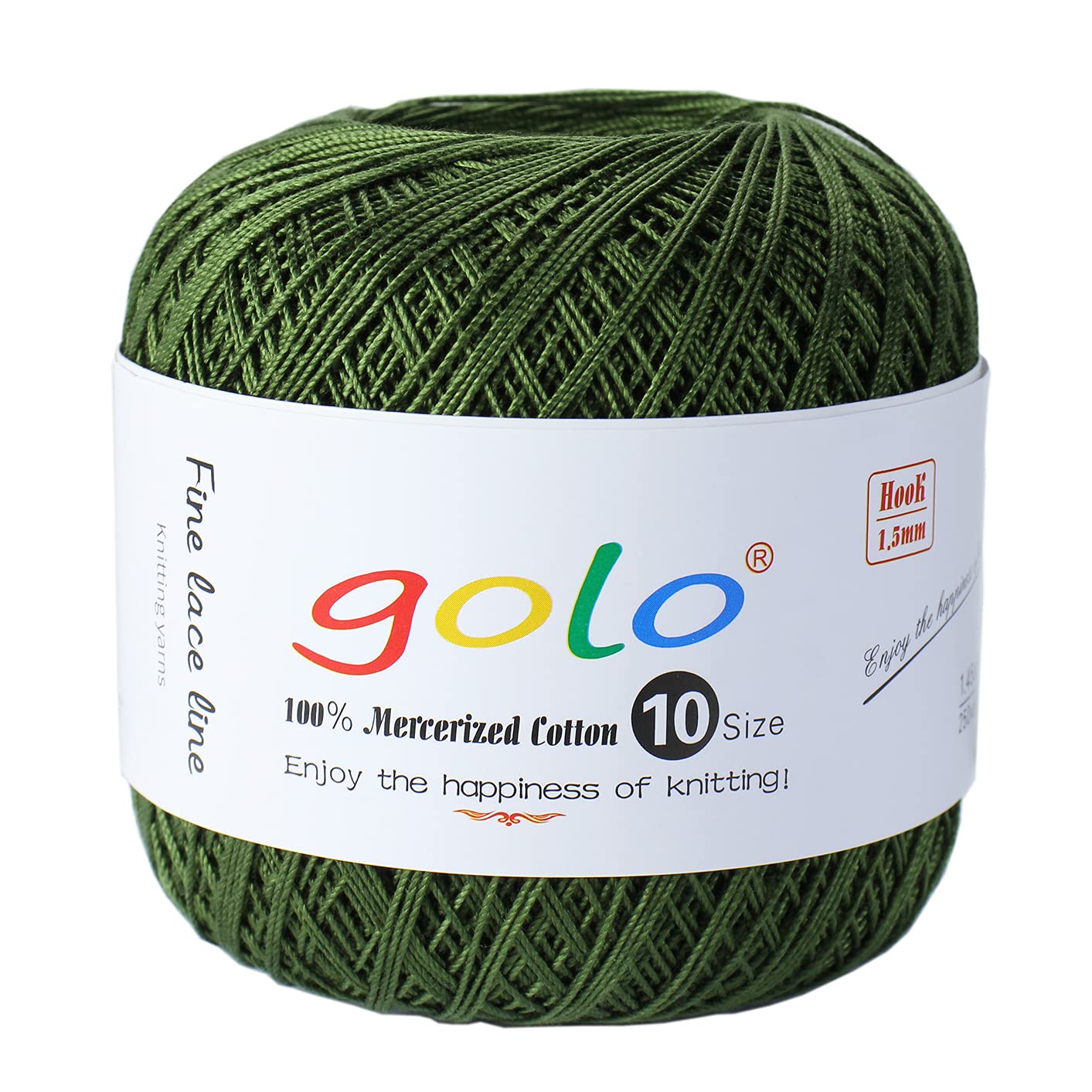 golo Crochet Thread Size 10 Yarn for Hand Knitting Crochet Yarn (Leaf green-623)