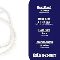 Vista 4 de The Bead Chest Cuentas de coco natural blanco (0.157 in)