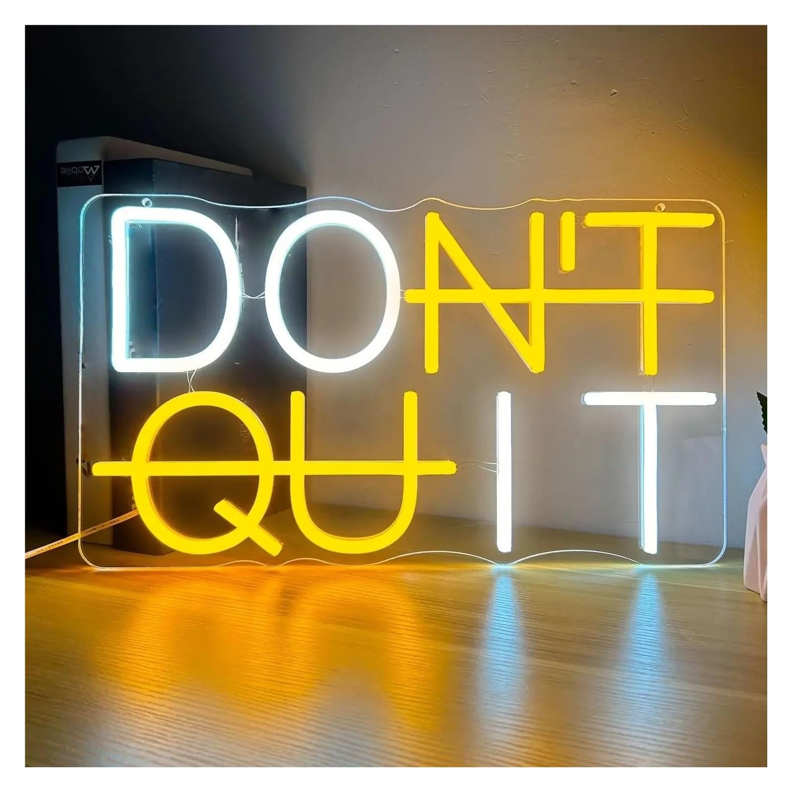 RONGCH Hanging Art Neon Signs Don't Quit Neon Sign USB Dimmable LED Light for Party Man Cave Room Bedroom Gym Wall Decor 40.6cmx25.4cm(A)