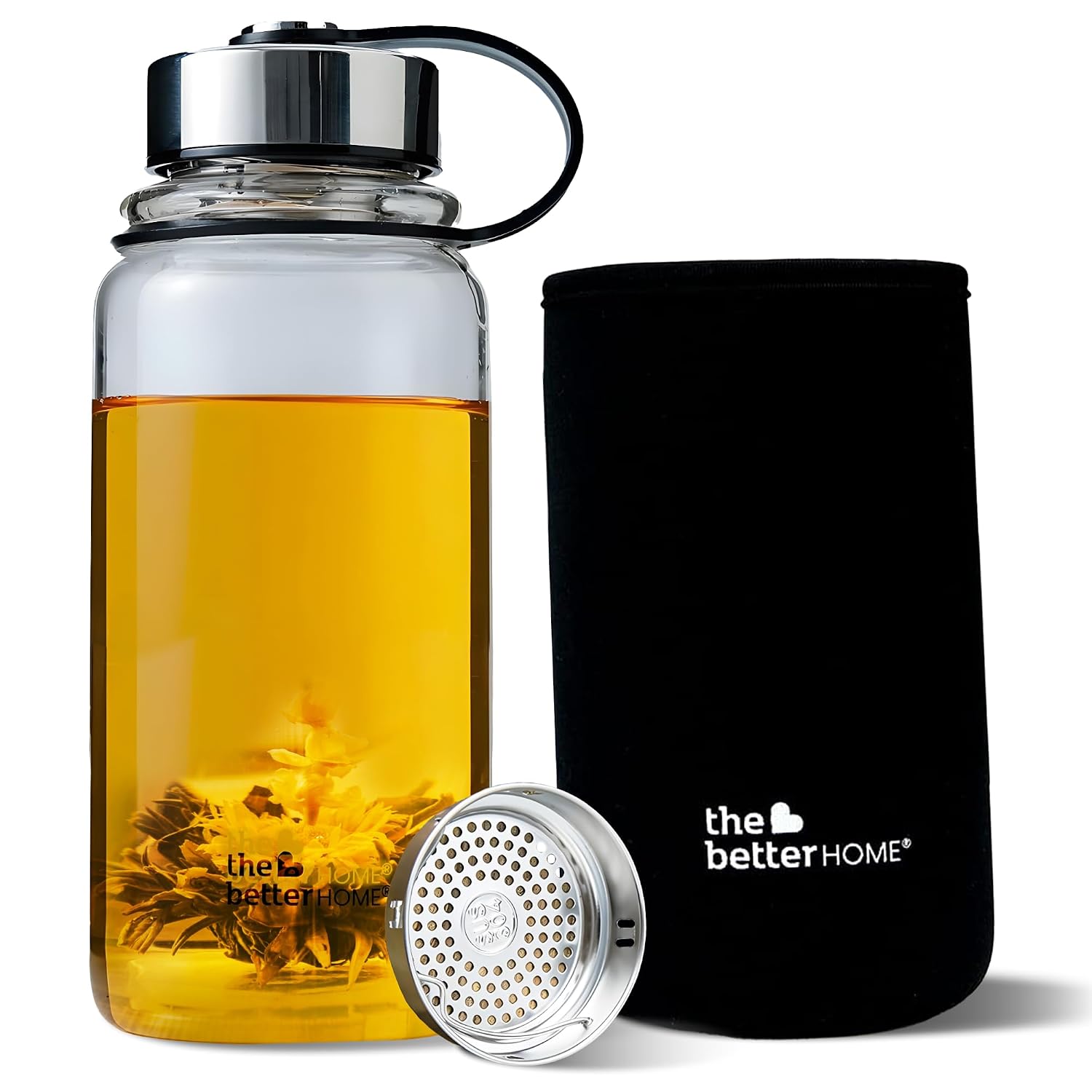 The Better Home Borosilicate Glass Water Bottle with Infuser (1 Litre) | Pack of 1 (Black) - Review, Price and Buying Guide