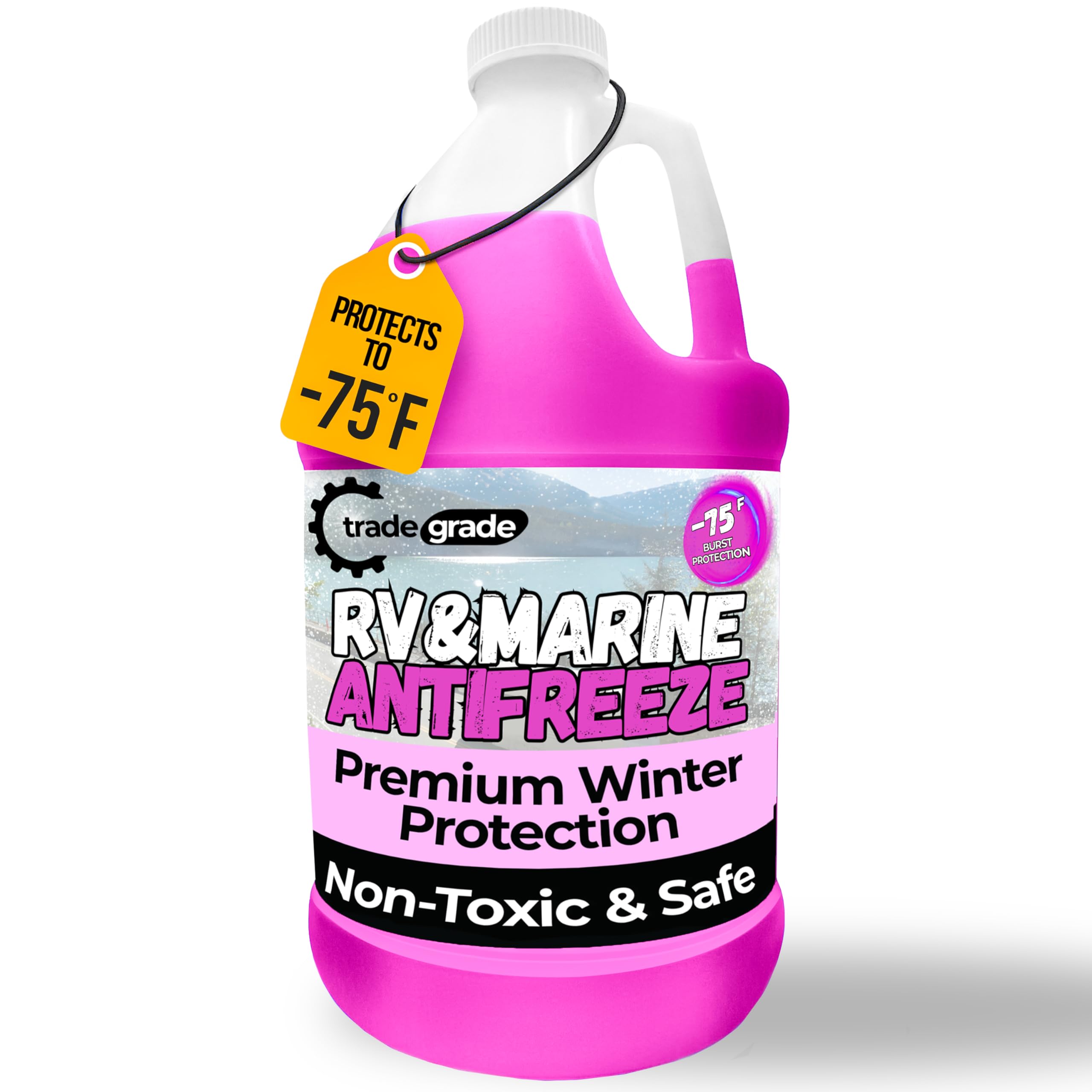 Premium Blend RV Antifreeze for Winterizing – Marine Antifreeze -75°F Freezing Point Protection, 1 Gallon, Pink Winterizing Fluid for Boats, Pools, Spas, Campers, Vacation Homes