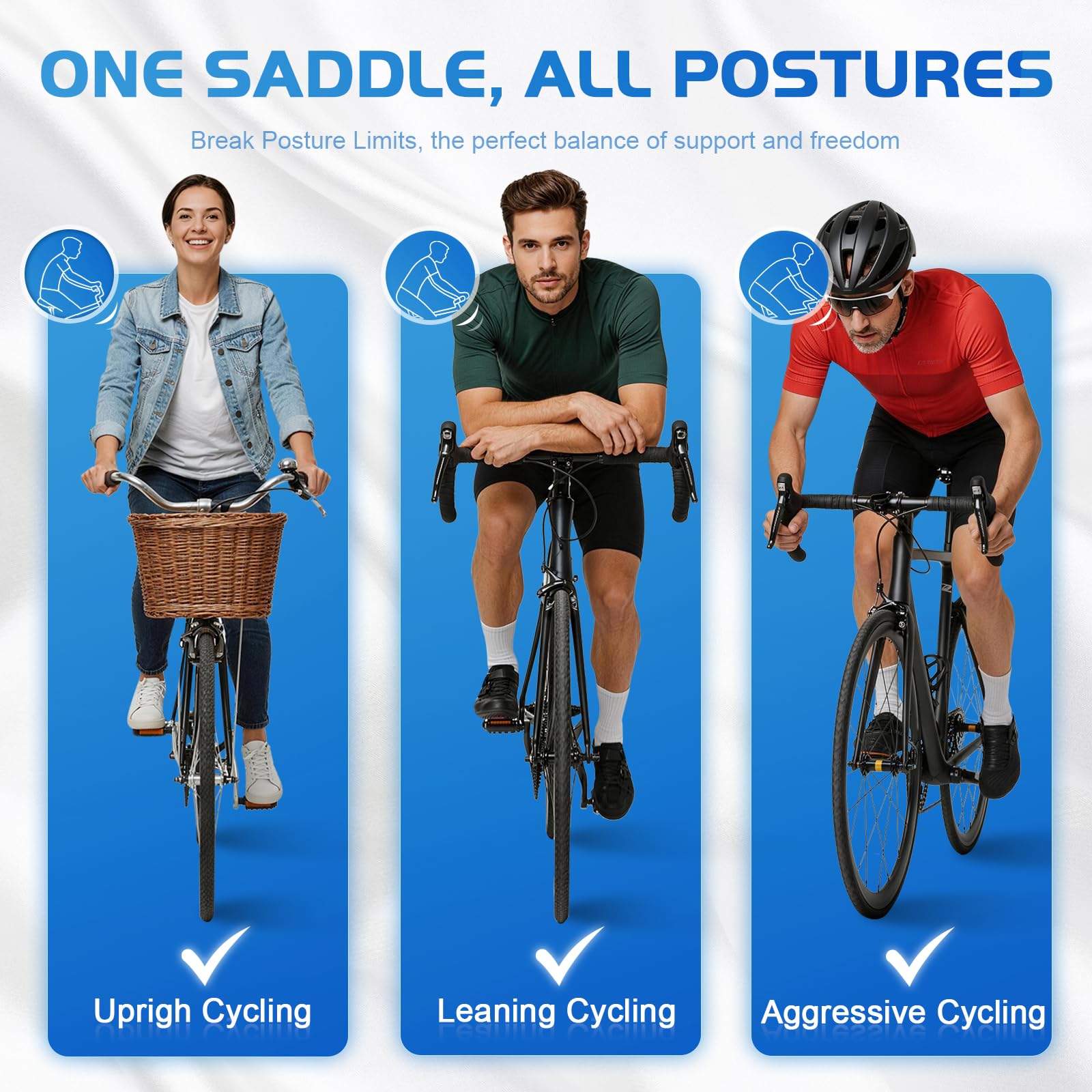 Sella per bicicletta, per donne e uomini, extra comfort, ampia, sovradimensionata, comoda, per bici Peloton, adatta per cyclette, bici elettriche, mountain bike, bici da crociera