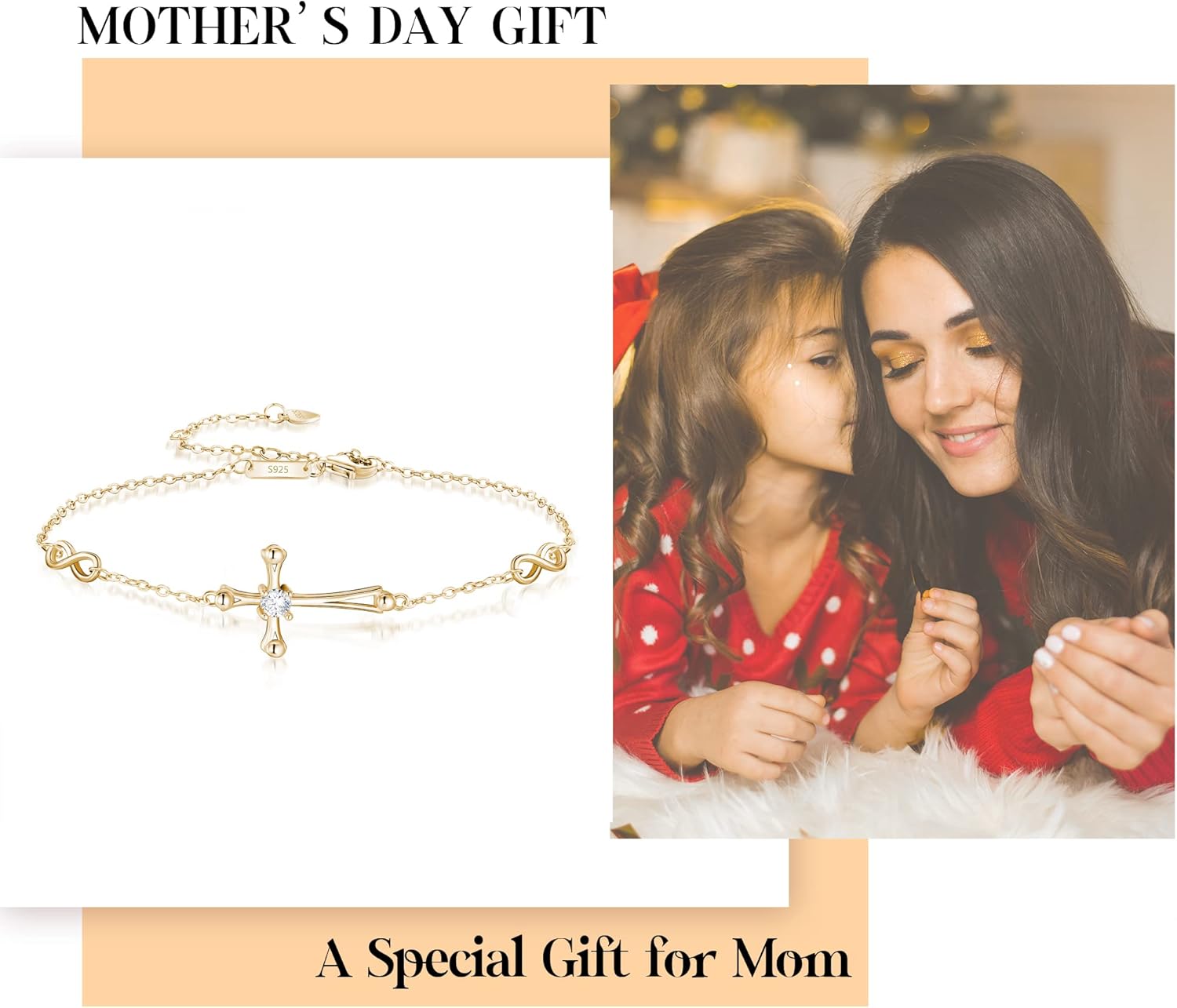 EVER FAITH Cross Bracelet 925 Silver Cross Infinity Charm Adjustable Link Religious Jewelry Gift for Women - Image 5