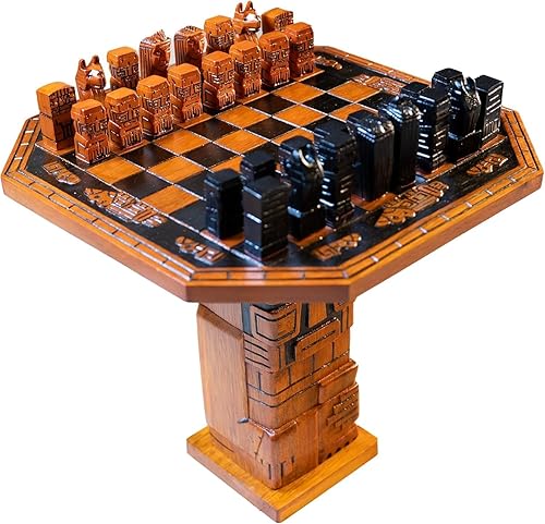 Miniatura 1 de Juego de ajedrez de madera de lujo tallado a mano, tablero de madera de roble de primera calidad, piezas decorativas y artesanales, regalo único,