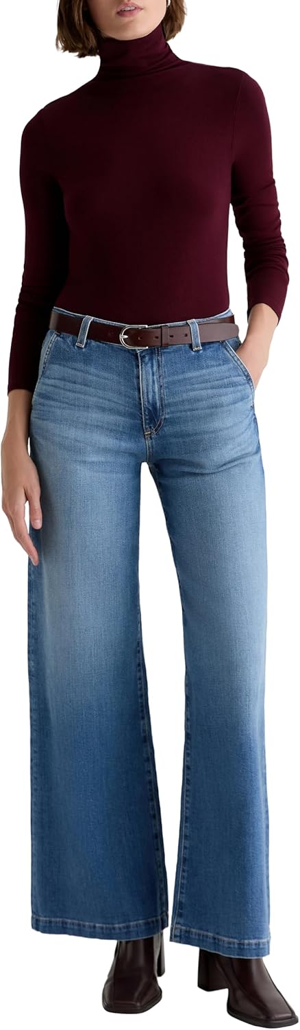 Womens Stella Mid Rise Wide Leg Palazzo Jean