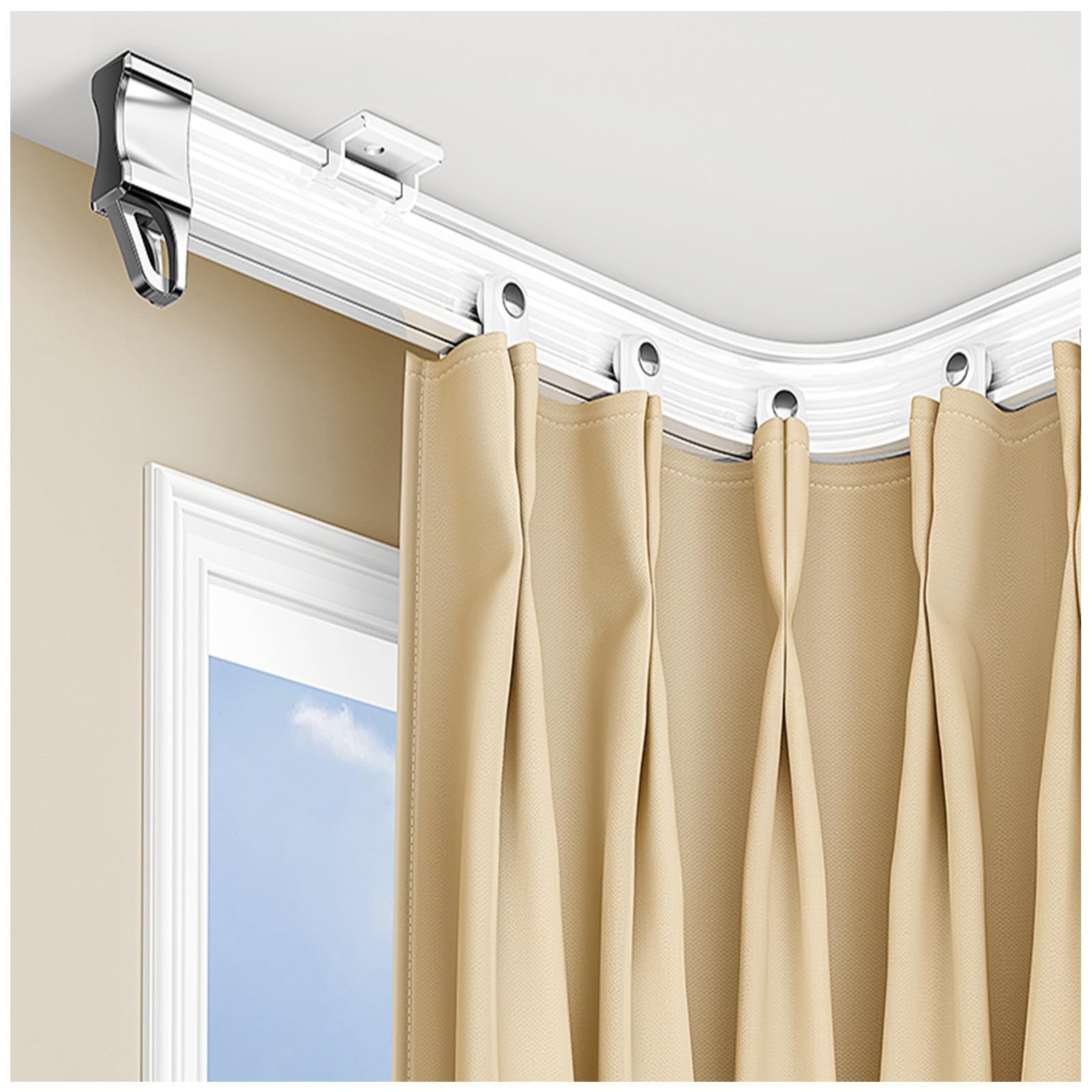Tringles à rideaux flexibles et pliables pour rail de rideau de plafond 600cm