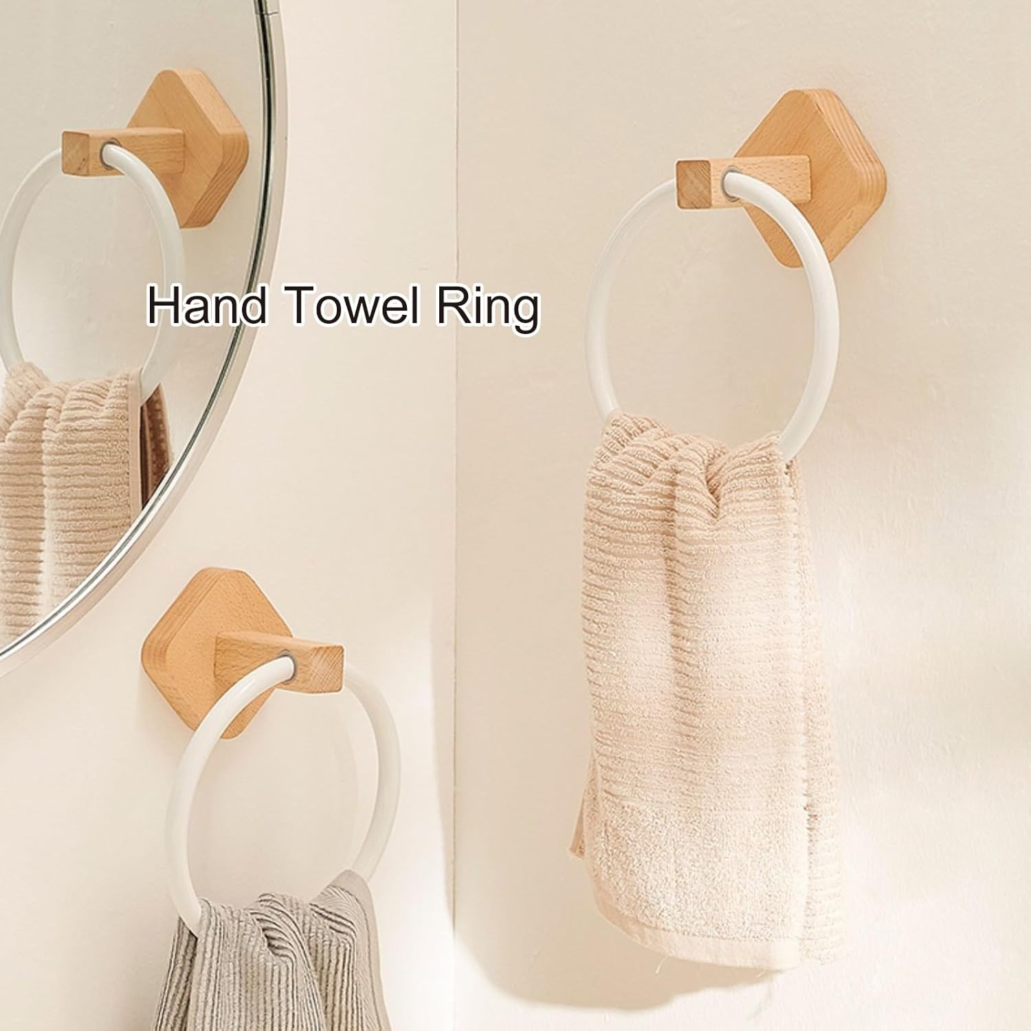 WHYATT Wall Towel Rack, Towel Holder for Bathroom Wall Ring Duty Hand Towel Hanger, Towel Ring, Kitchen & Bathroom Towel Rack