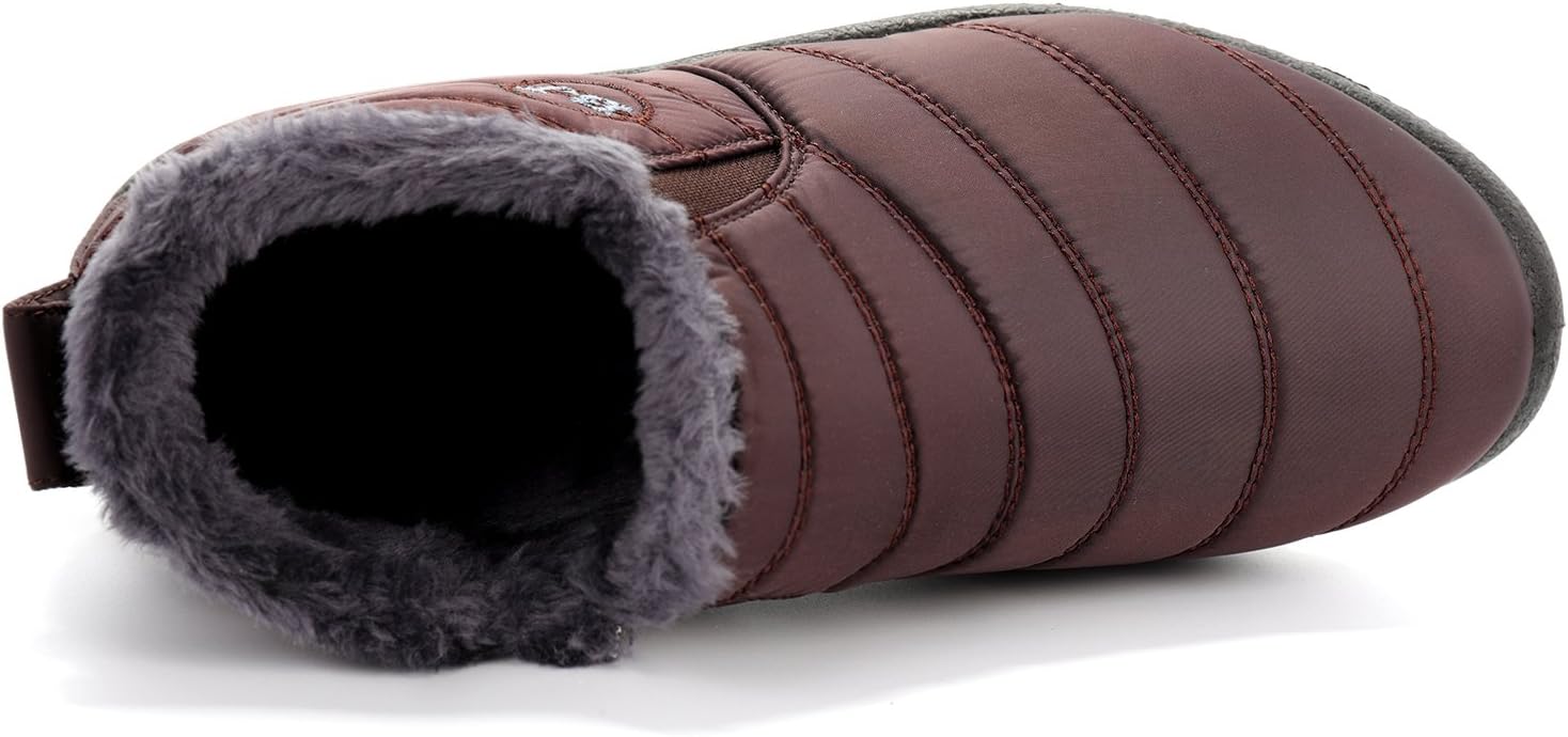 Womens Snow Boots Winter Warm Booties Fur Lined Anti-Slip Ankle Boots Outdoor Slip On Waterproof Booties Comfortable Warm Shoes - Image 3