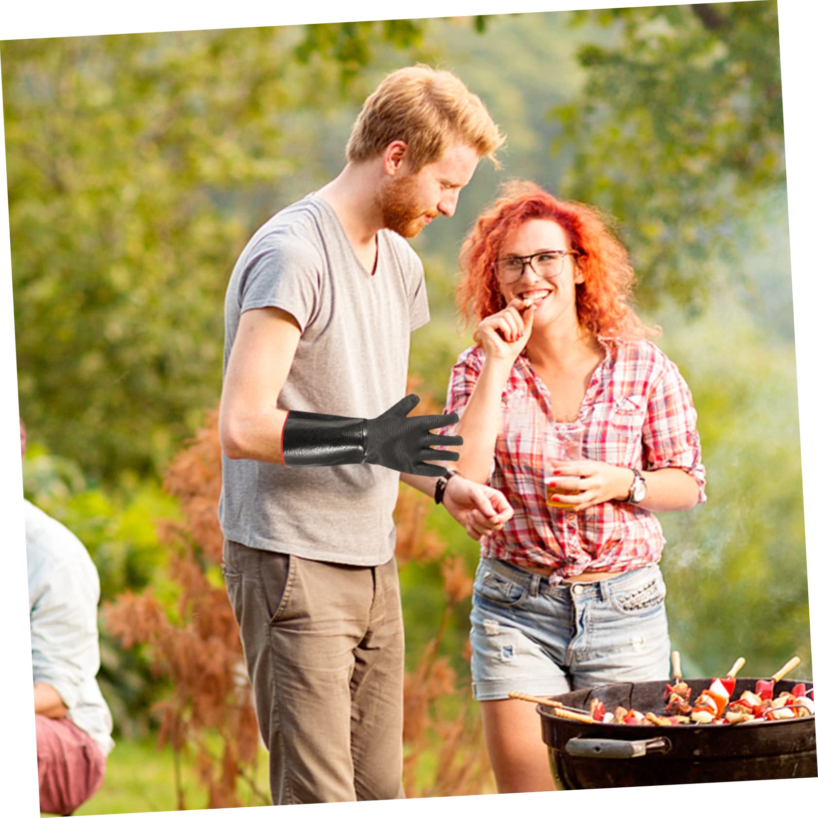 Guanti Protettivi in Neoprene Neri, 1 Paio, Resistenti al Calore | Outdoor Bbq e Stufa, Isolamento Termico Riutilizzabile, Misura Standard per Uso Pratico