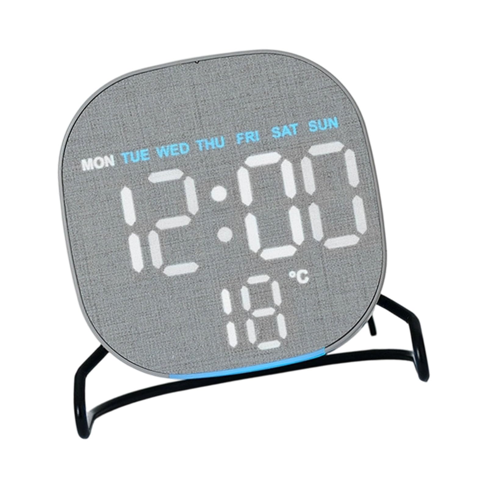 Mekalero Contemporary Wood Grains LED Clock with Temperature Display Night Light Brightness Two Alarms Countdown Timer Electronic Clock