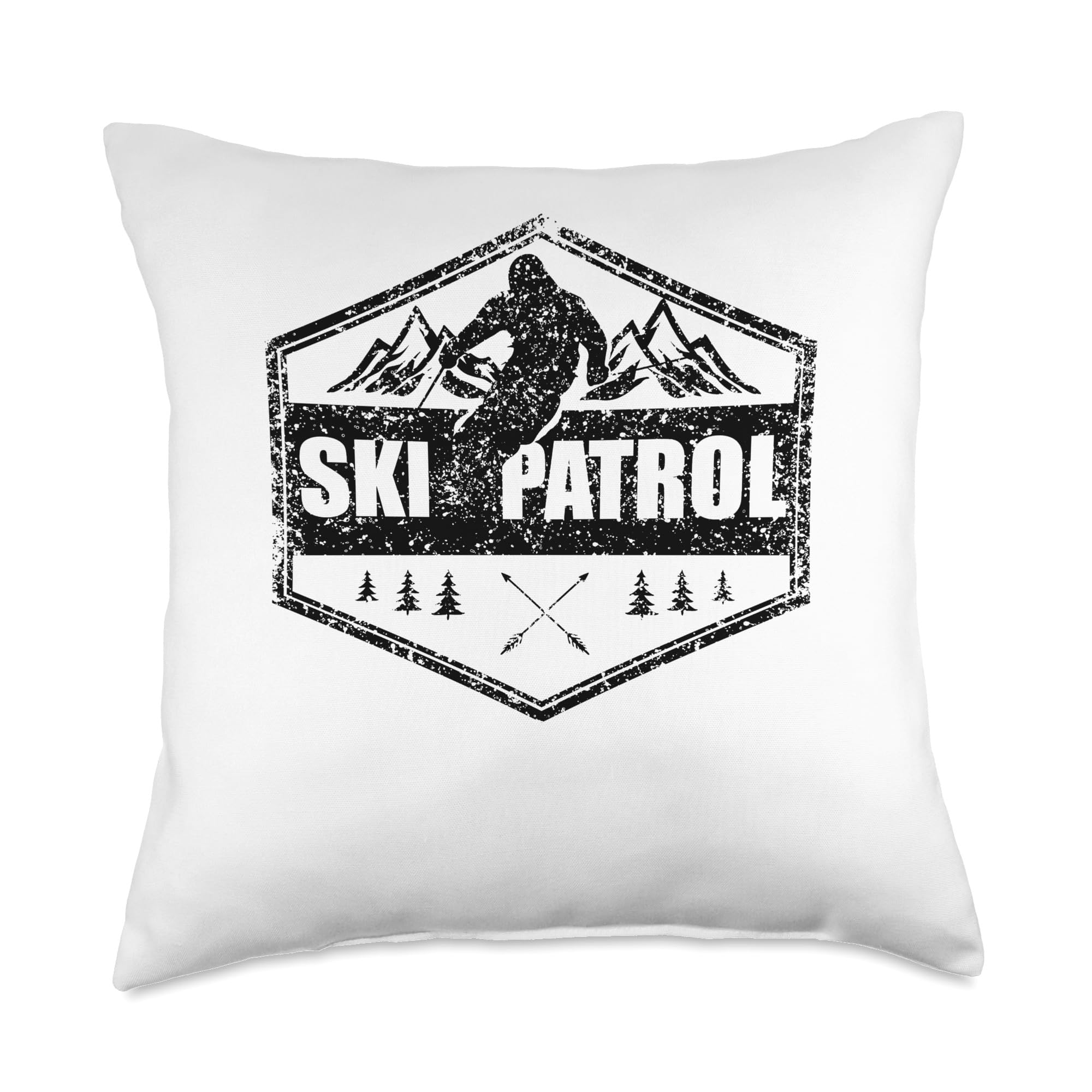 Ski Patrol Rescue Mountain Patroller Throw Pillow