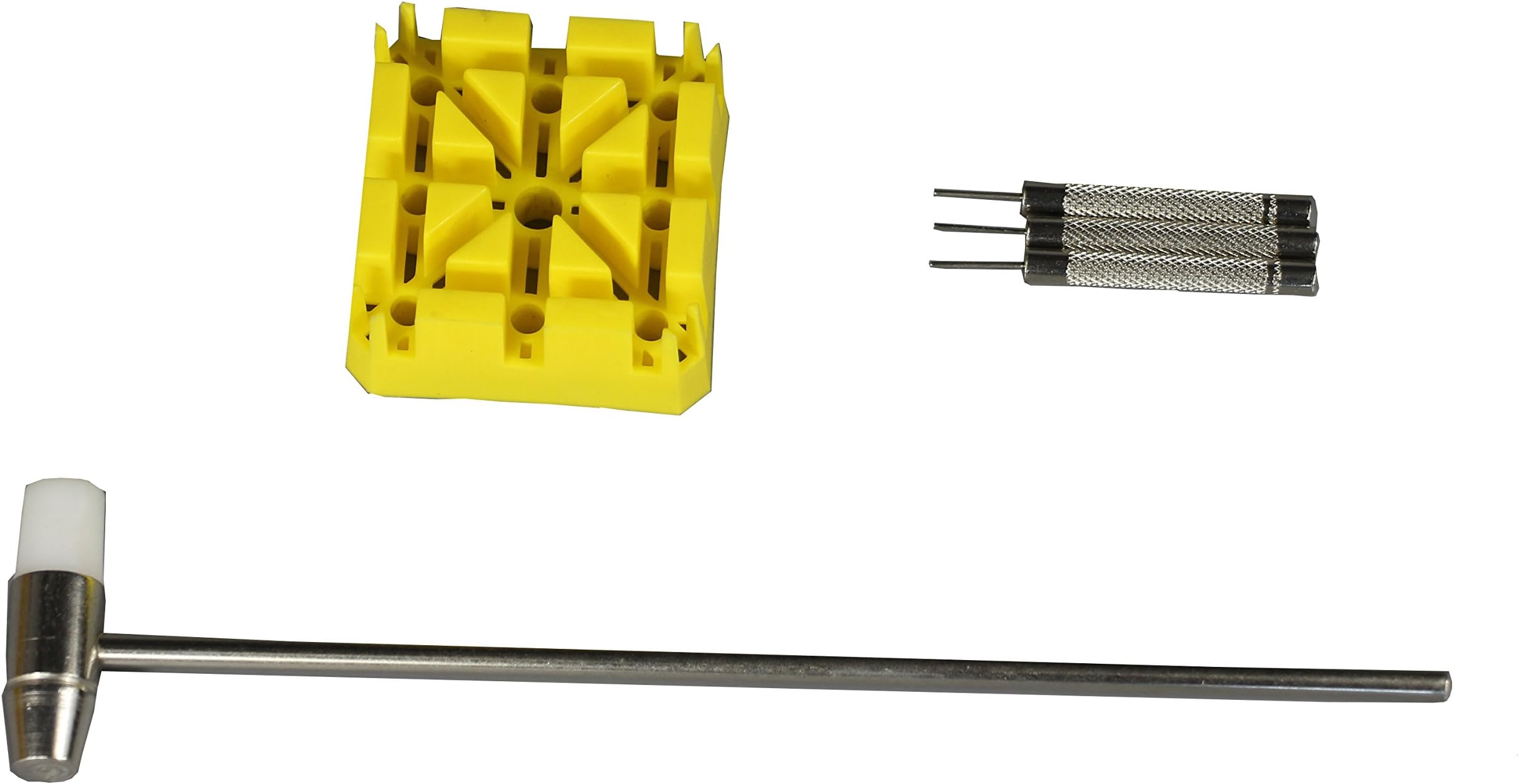 5 PCS / Set Watch Band Strap Link Remover Pin Tool Kit with Band Holder Hammer Pin Punches