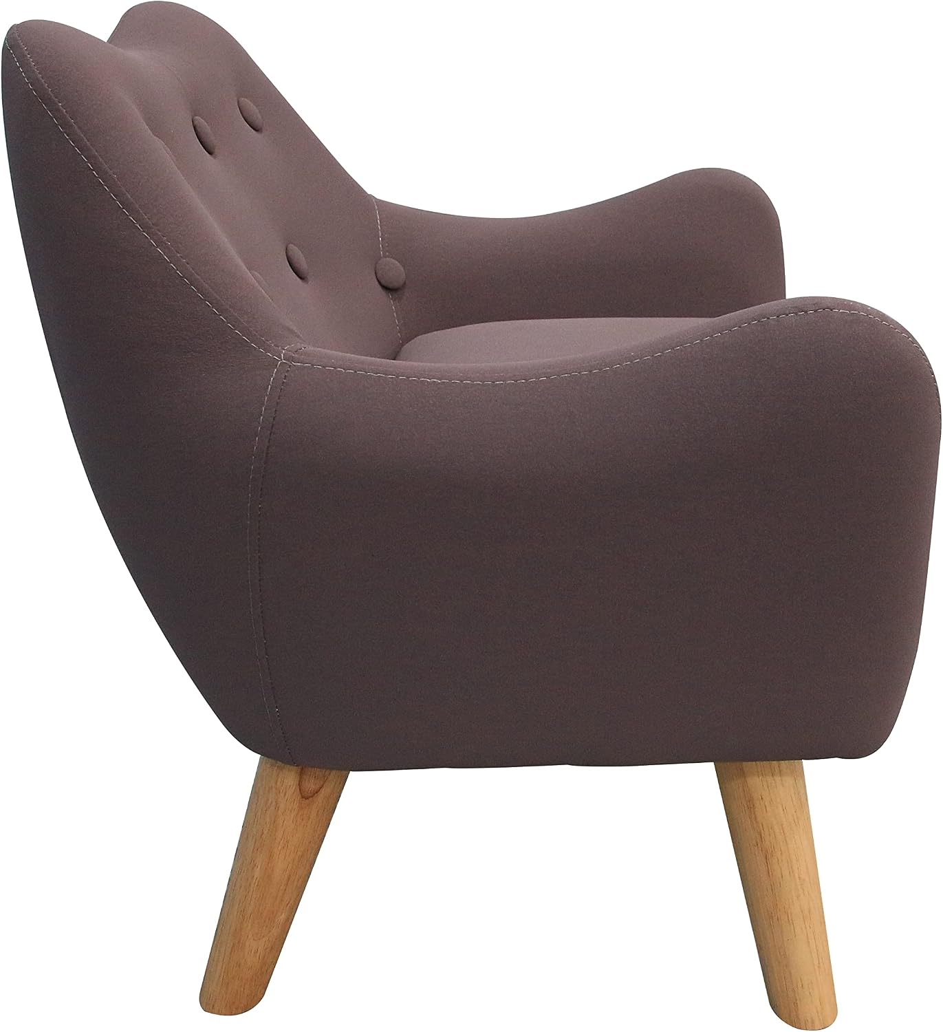 Microfibres Fabric upholstered Child Accent Armchair with Wooden Legs, Kids Sofa