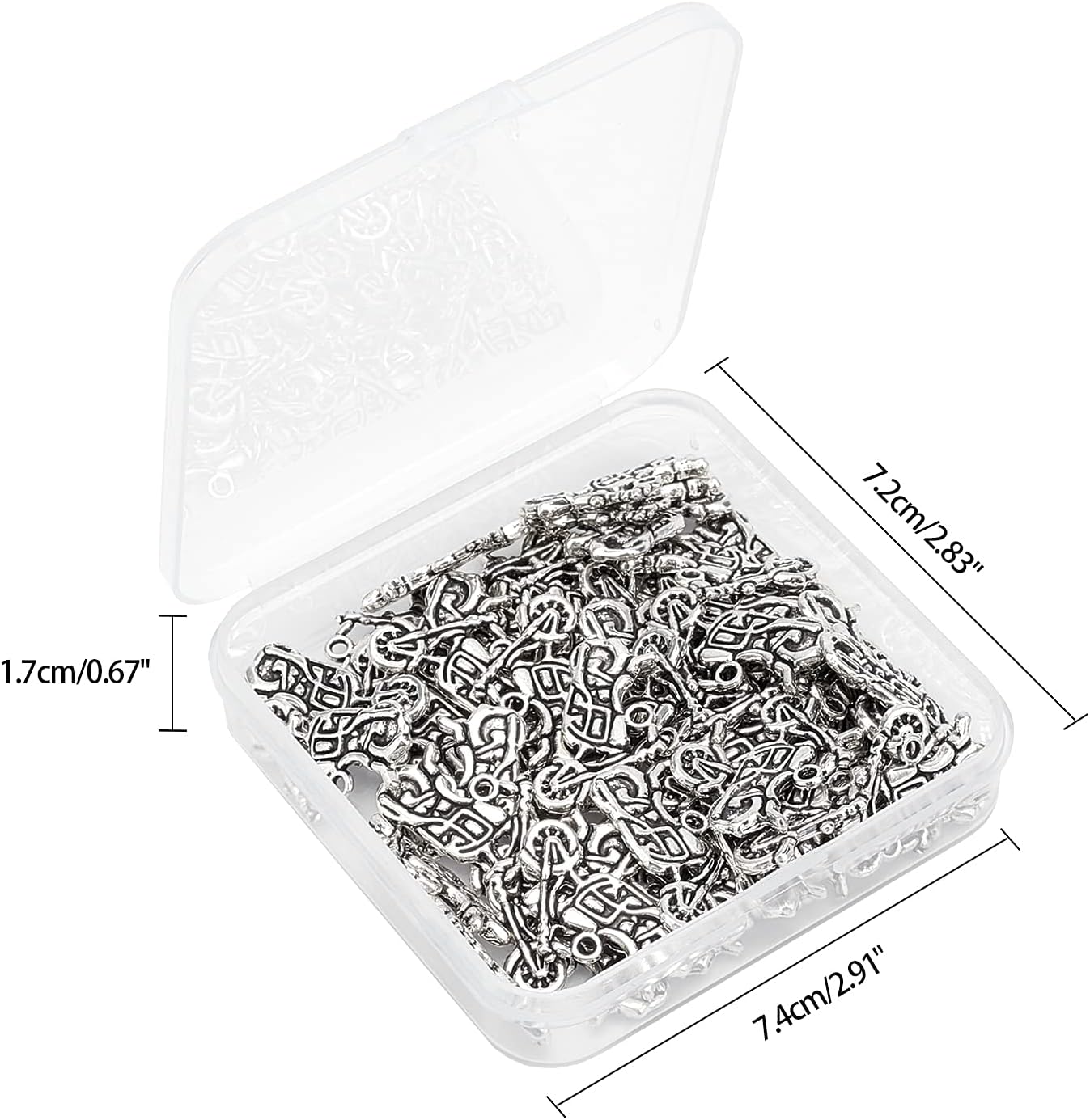 PH PandaHall 50pcs Motorbike Charms for Father’s Day, Motorcycle Beads Tibetan Alloy Charms Punk Style Pendants for Valentine DIY Necklace Bracelet Jewelry Making, Antique Silver - Image 9