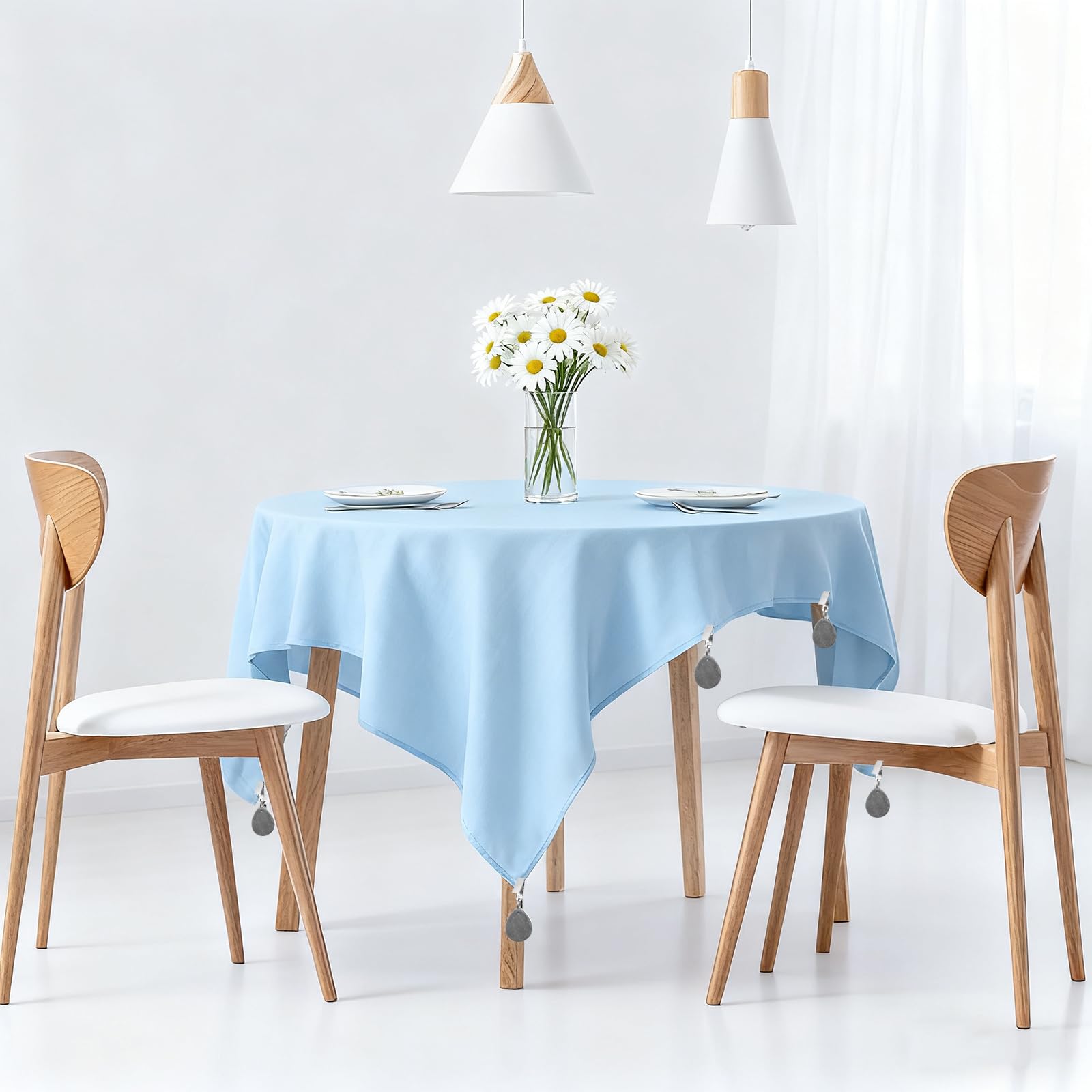 10 Pcs Pesos para Manteles, Pesas para Manteles de Exterior, Contrapeso Pesas de Mármol para Mantel con Pinzas para Decoración de Bodas y Picnics al Aire Libre