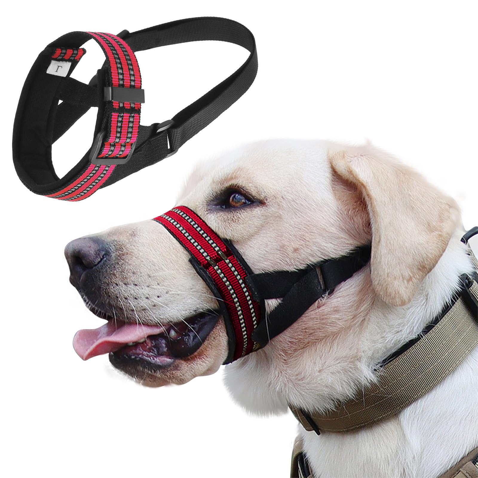 Réfléchissant muselières pour chiens avec sangles ajustables souples PETCUTE