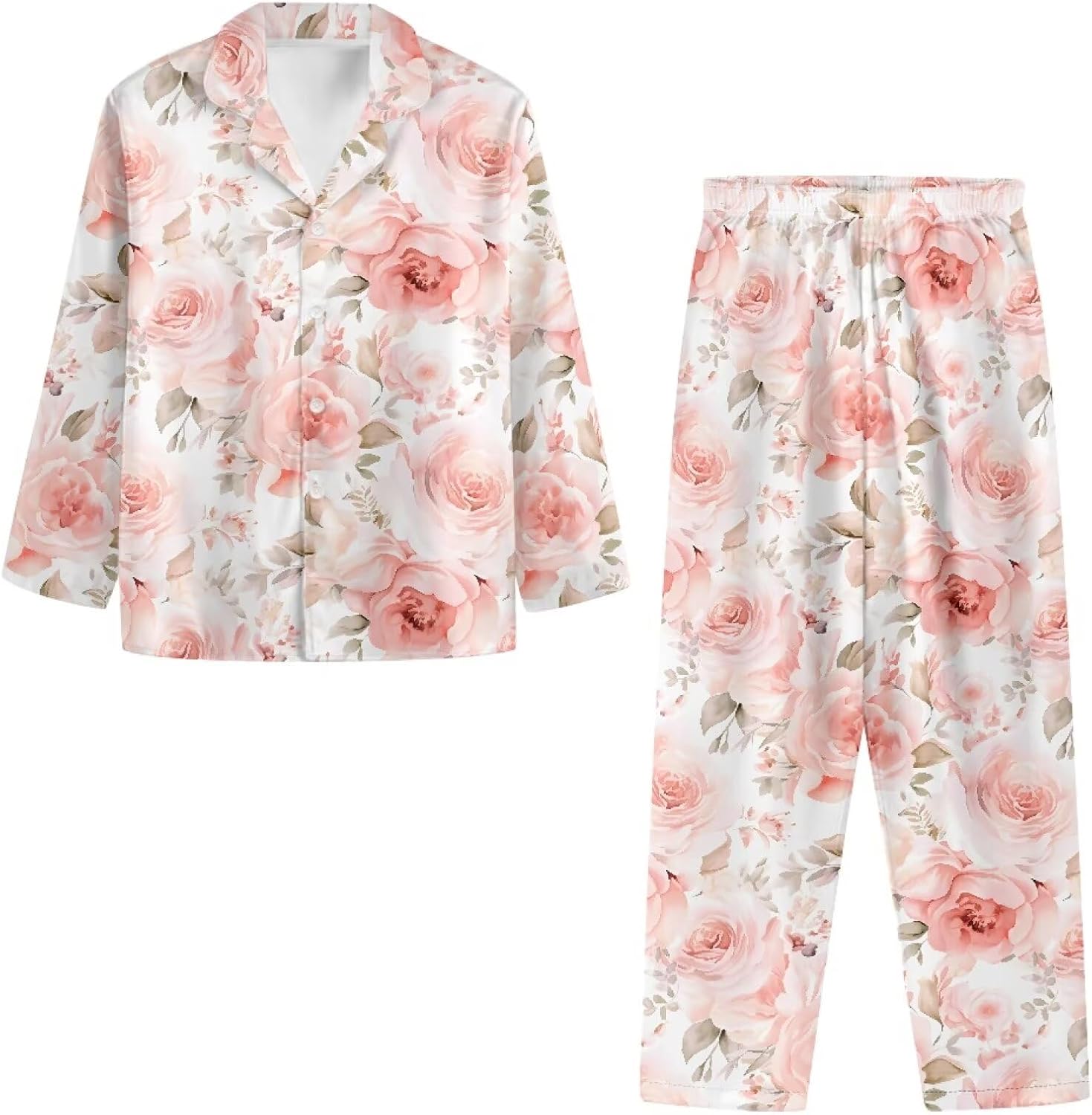 Women's Pajama Set, Long Sleeve Top & Long Pants, Casual Loungewear 2Pcs Fashion Comfy Fall/Winter Sleepwear
