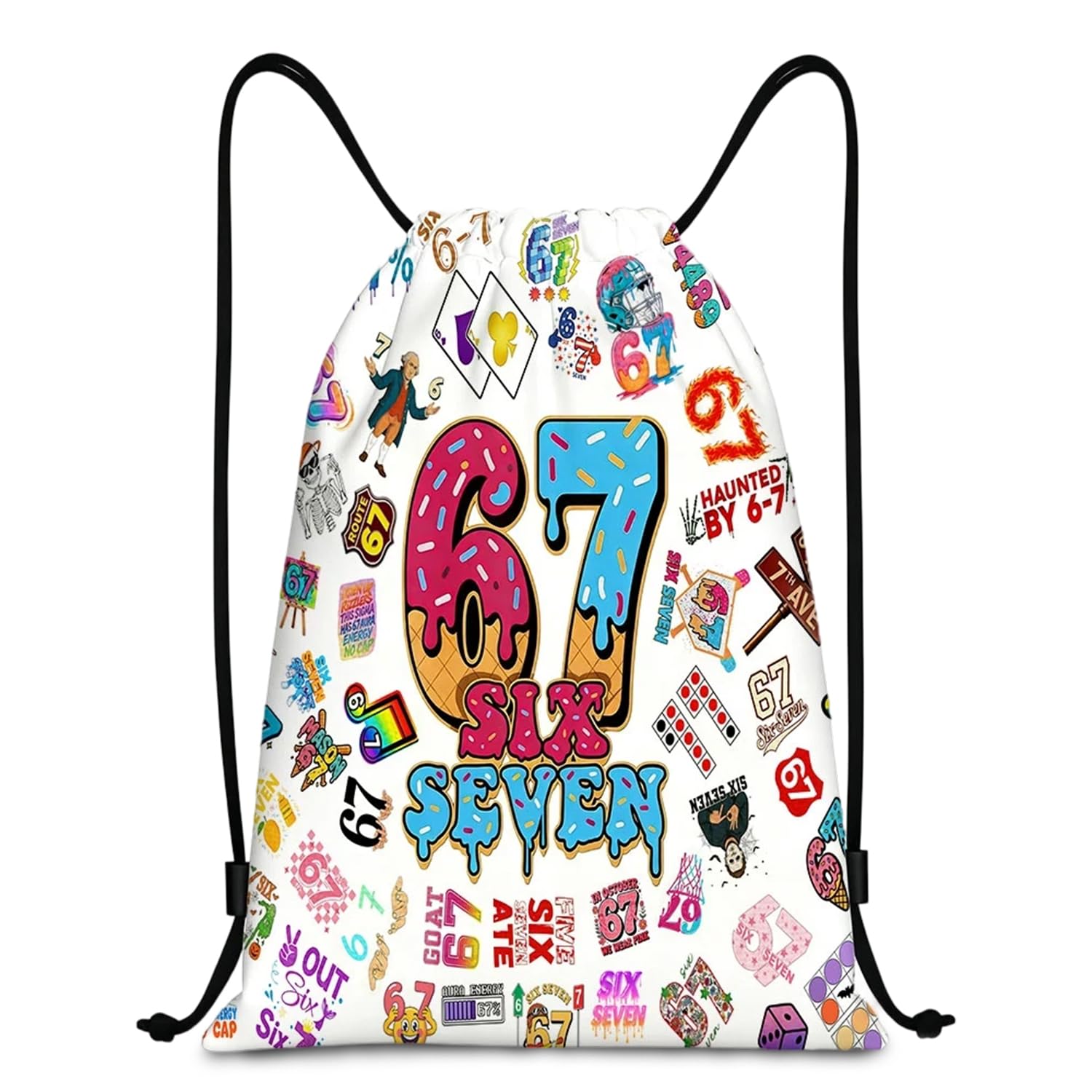 Xutanek Swimming Bag for Kids, Six Seven Meme Drawstring Bags, Waterproof Swimming Bag, PE Bag Drawstring Bag Gym for Swim School Travel Fitness Climbing Hiking Picnic, Large Capacity