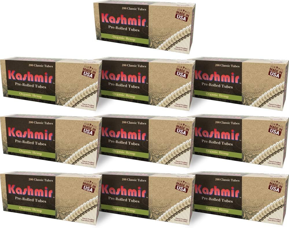 Kashmir Organic Amazing Taste Classic Tubes, Natural, Convenient to Use, Portable Tube - Ten (10) 200ct Cartons