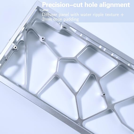 JSJT Hollow60 V3 Keyboard Case, GH60 Aluminum Mechanical Keyboard Housing, DIY 60% Keyboard Shell, Compatible with Wooting60HE/HM66/Mad60/M6lite+/DZ60/M6Pro+/Win60 (Anodized Silver)