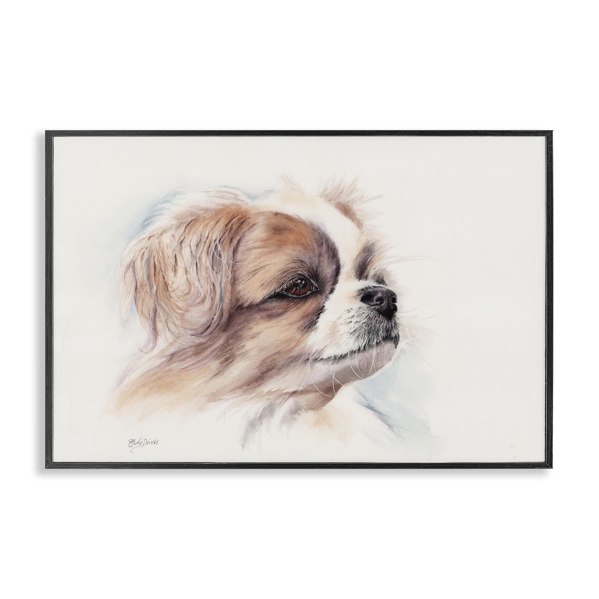 Stupell Industries Expressive Dog Face Portrait Gray Framed Giclee Art, design by Cady Driver, 16 x 24
