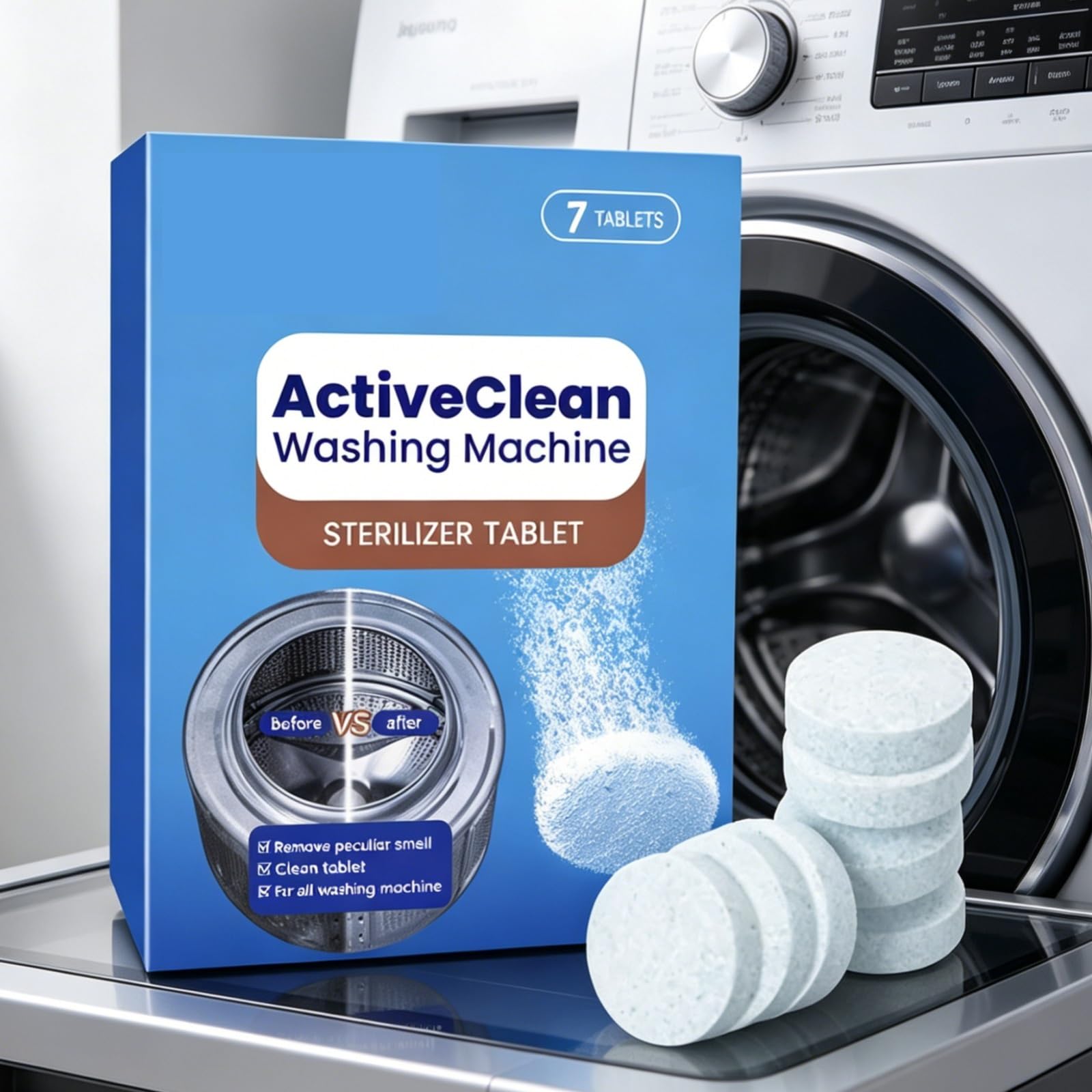 Waschmaschinenreiniger-Tabletten Waschmaschinenreiniger-Tabs Tiefenreinigung(3 Boxed)