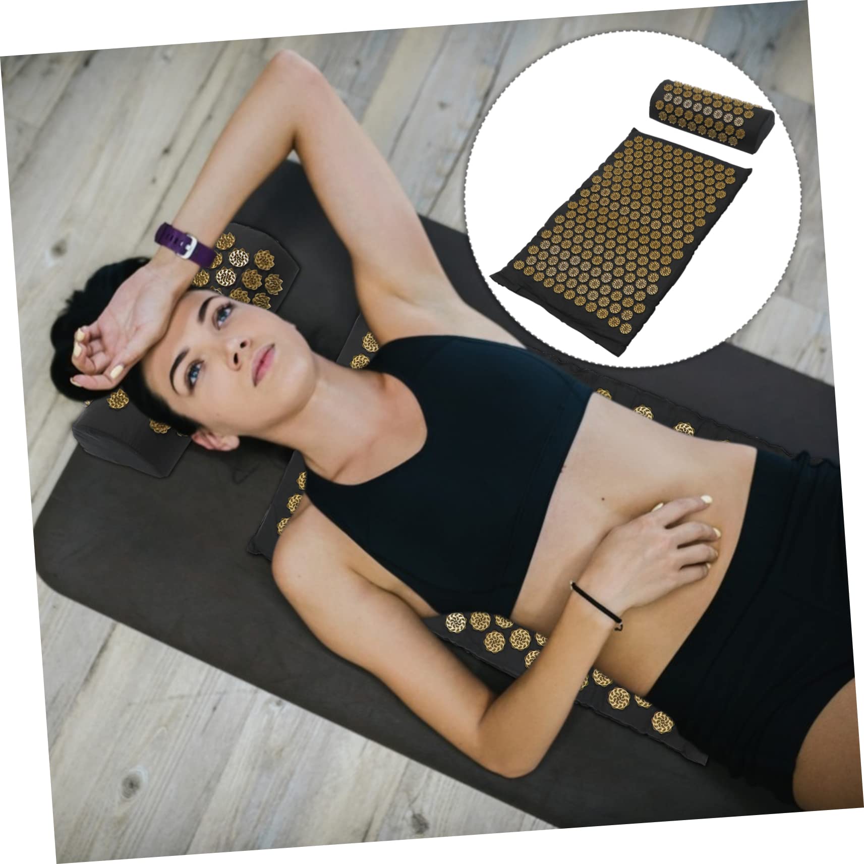 Juego de 2 Almohadas de Masaje de Acupresión Plegables Negras