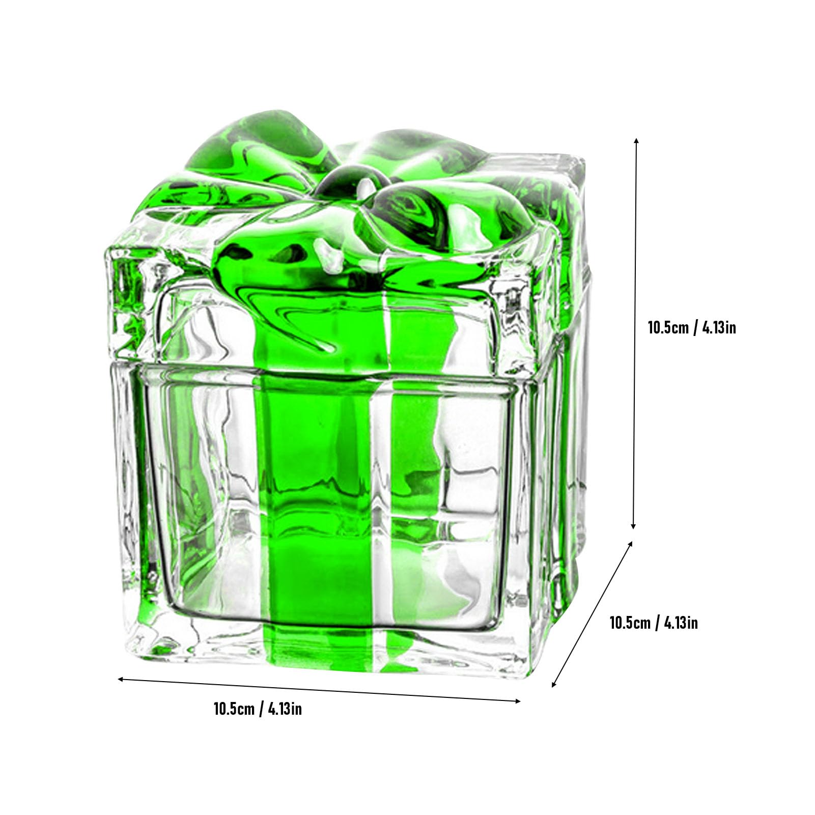 Barattolo di Biscotti Natalizi Barattolo di Vetro Festivo per Ornamenti di Caramelle, Pratico Contenitore per Caramelle per le Vacanze (4,13x4,13x4,13 pollici Verde)