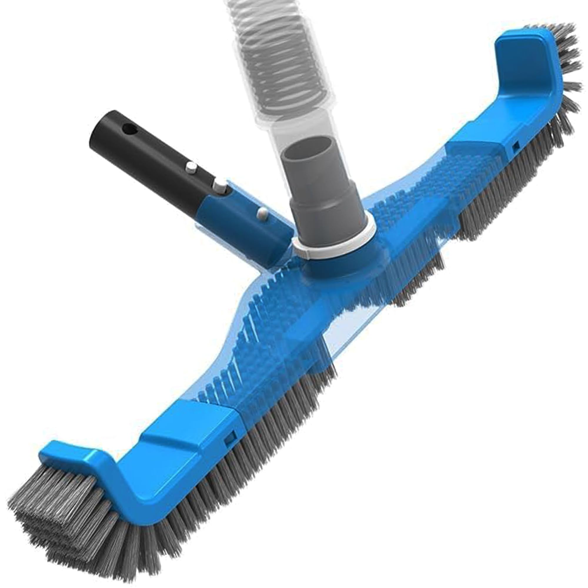 poolkit Swimming Pool Vacuum Head Brush, Floor, Wall, Tiles, Steps & Corner Cleaning Brush, 2-in-1 Design with Swivel Hose Connection, Nylon Bristles for Inground and Above-Ground Pools (20 Inch)-picture-14