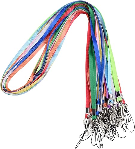 Correa de nailon colorida para el cuello con gancho y anillo dividido para usar en la oficina, USB, llaves, llaveros, insignias de nombres,