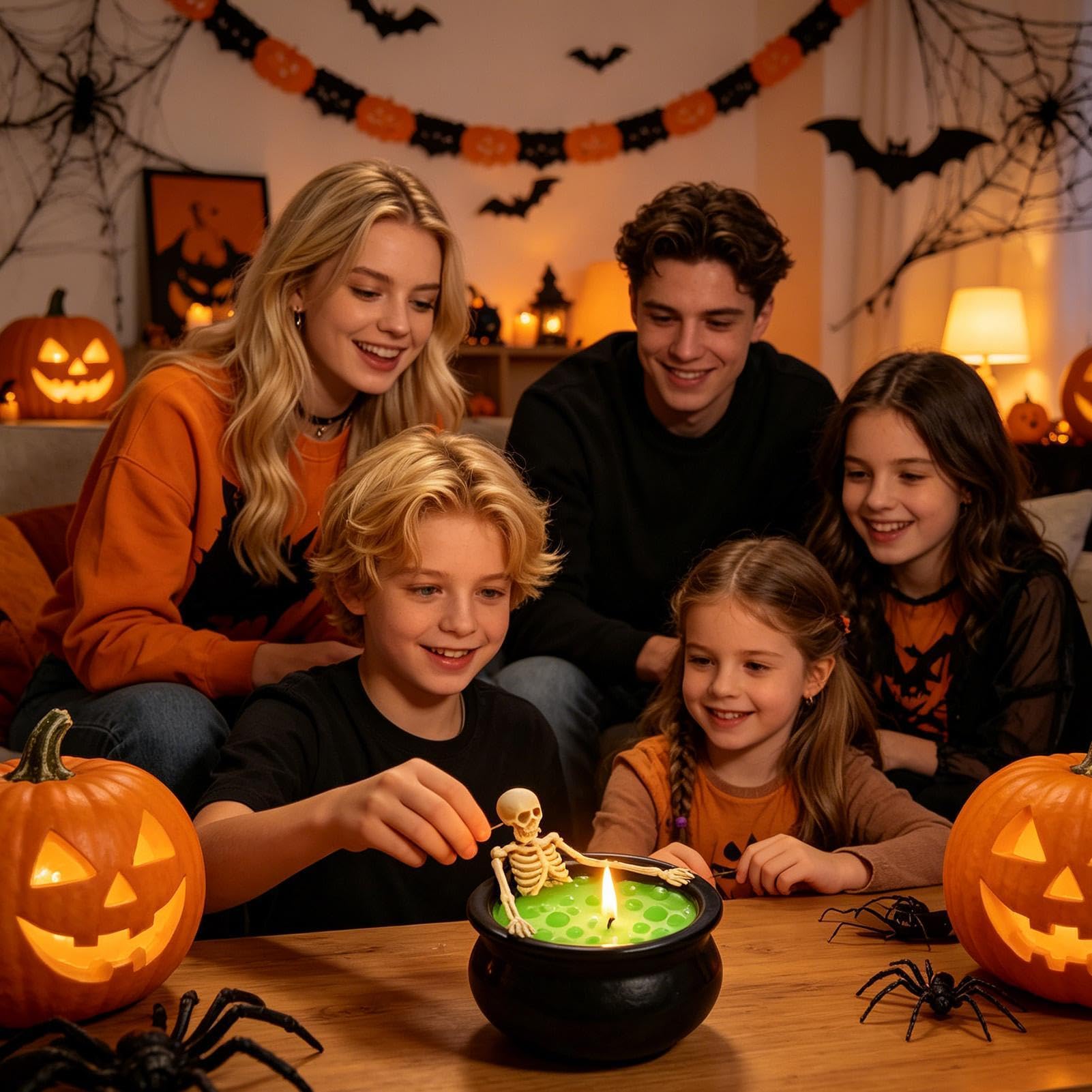 Vela De Halloween Con Forma De Caldero Acento decorativo gótico para el