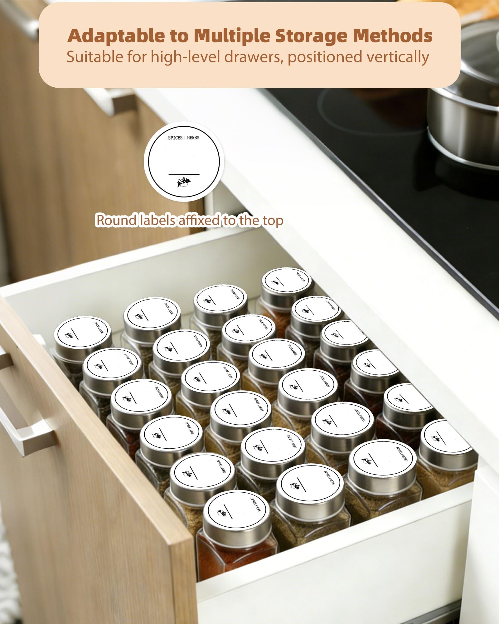 24 Pots à Épices en Verre 120ml, Pots Épices Verre Carré avec Étiquettes, Organiseur de Épices pour Cuisine avec Trichter et Marqueur