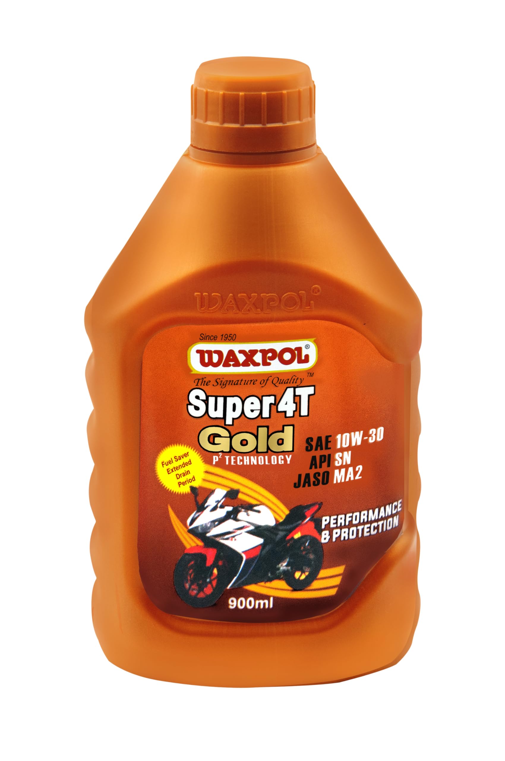 4T Gold Bike Engine Oil 10W30 SN MA2 (900 ml) specially recommended for Hero, Honda, Bajaj, TVS, Mahindra, Suzuki and other 4-Stroke Bikes