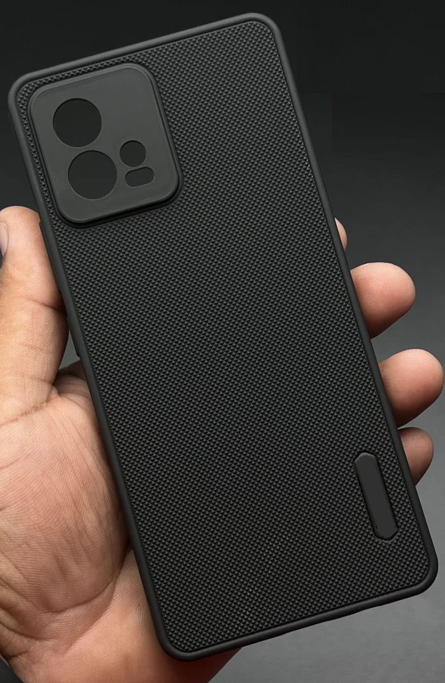 ZARALA Super Frosted Shield Pro Back Silicone Soft Mobile Case Compatible with Motorola Moto G72 Dotted Slim-Fit Design TPU Shockproof Cover, Black