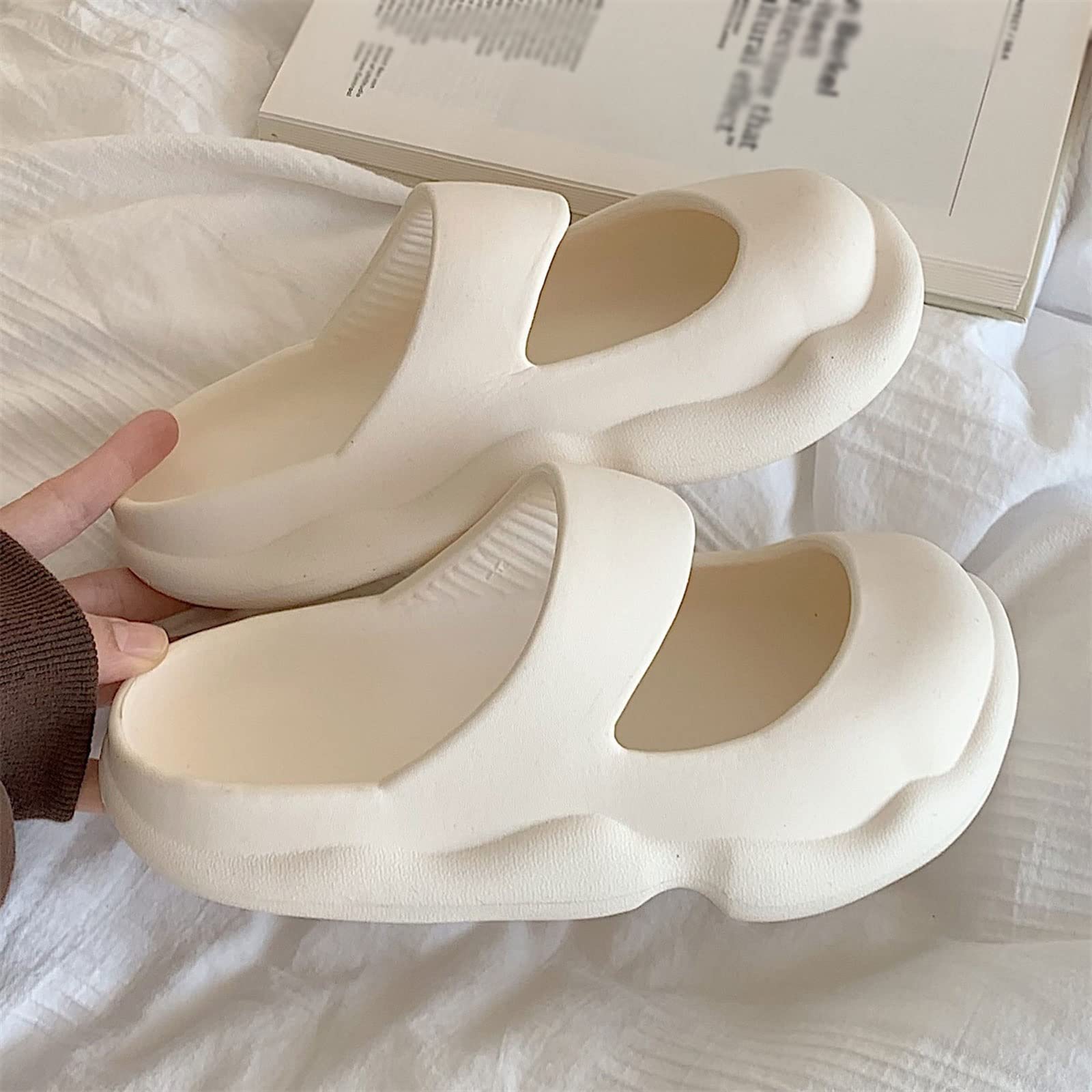 RXZCHH Sandalias para Mujer Sandalias Baotou Zapatillas Antideslizantes de Fondo Grueso para Interiores y Exteriores Desodorante Zapato de baño para el hogar y la Playa a Prueba de Humedad (Negro,