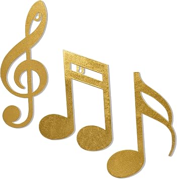 wotieuns Metal Music Note Wall Decor Treble Clef Music Wall Art Golden 3 Piece Set