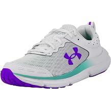 Under Armour Women's Charged Assert 10, 116 White/Comet Green/Virtual Violet, 10
