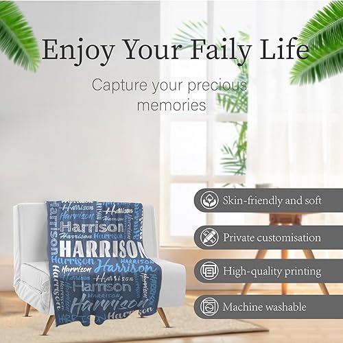 Miniatura 5 de Manta de bebé personalizada con nombre para niños, manta personalizada para niños, manta para niños pequeños para guardería, mantas personalizadas