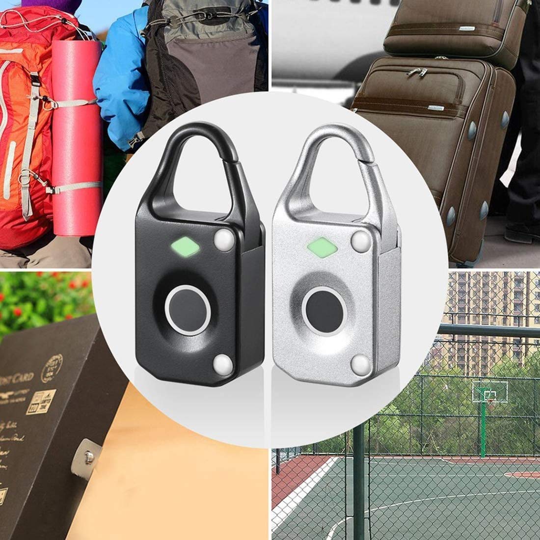 Cadenas à Empreintes digitales, Verrouillage Intelligent, IP67 réel étanche imperméable, verrou biométrique clé pour la Porte extérieure, Gymnase, Sports, vélo, école, Armoire, Porte, Garage et