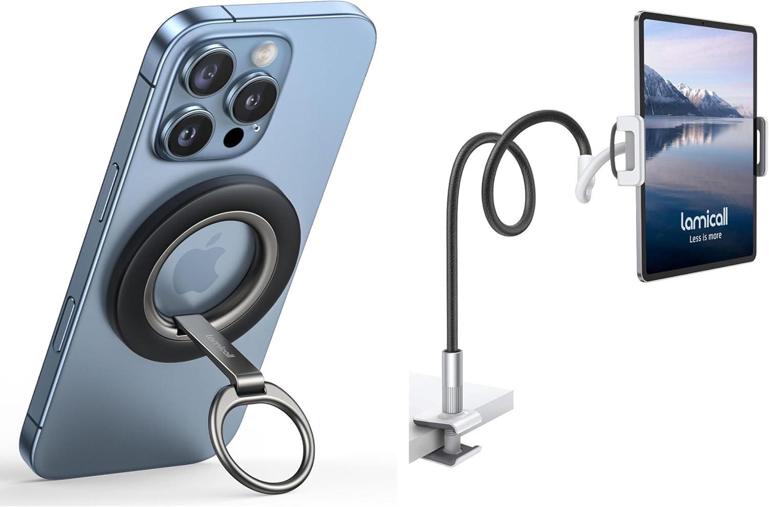 Lamicall Magnetic Phone Ring Kickstand & Gooseneck Tablet Holder
