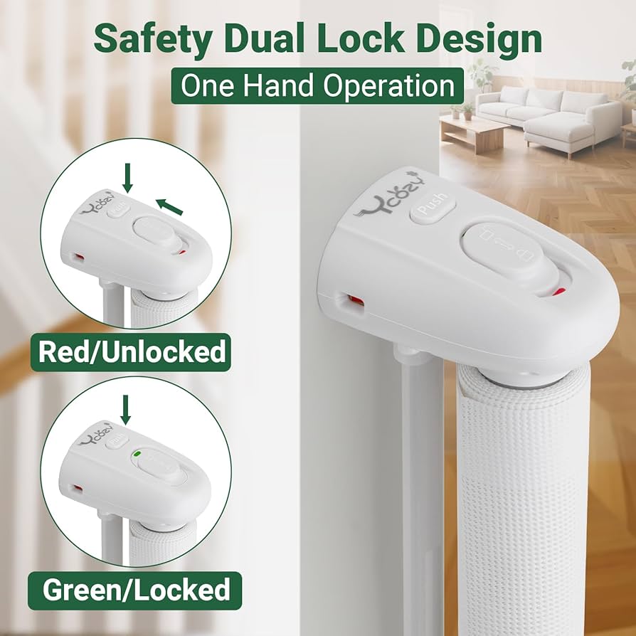 Cancelletto Sicurezza Per Bambini Ycozy 140 Cm - Estensibile, Doppia Chiusura, Perforazione, Per Scale E Animali - Foto 12