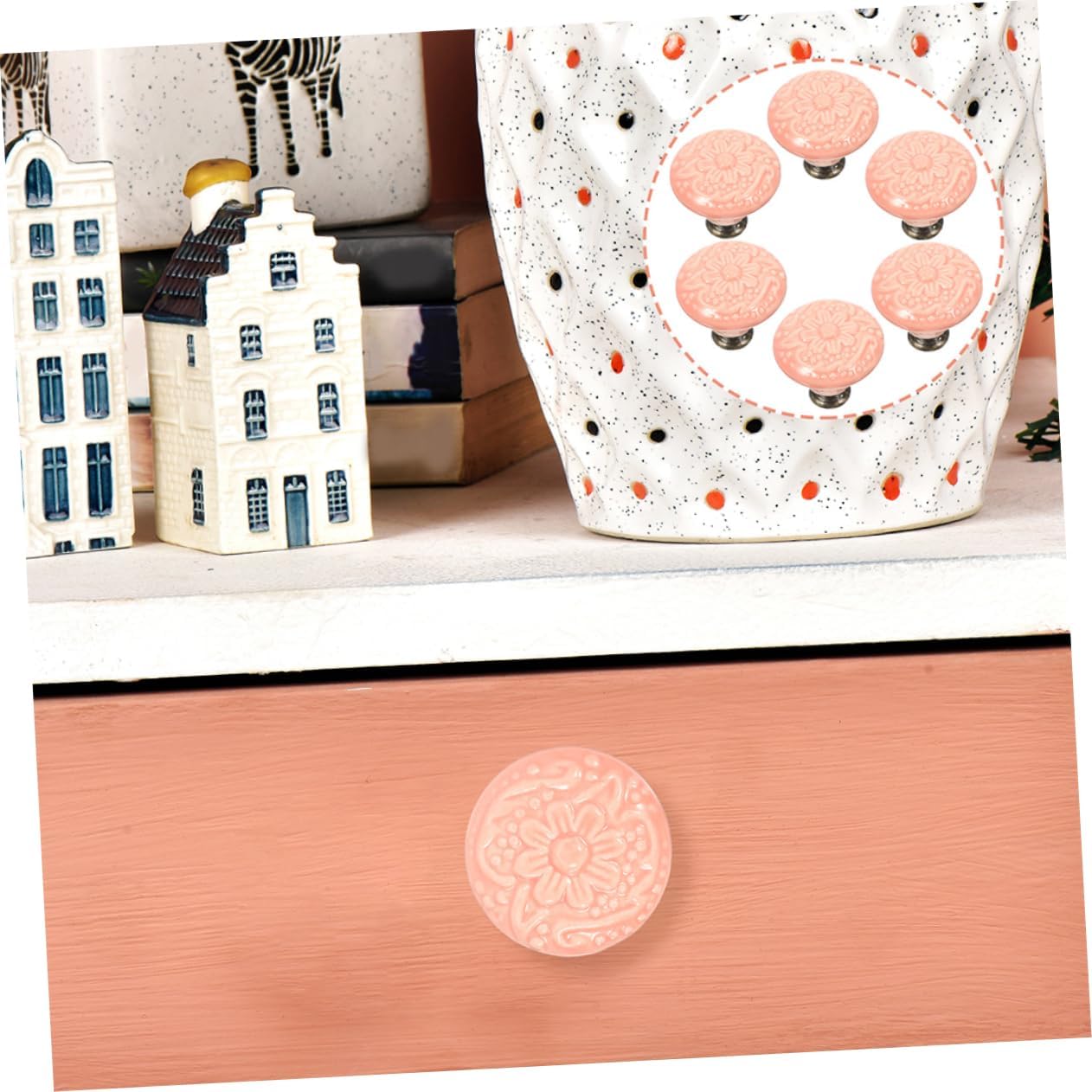 10Pcs Ceramic Cabinet Drawer Knobs, Simple Design Furniture Pull Handle