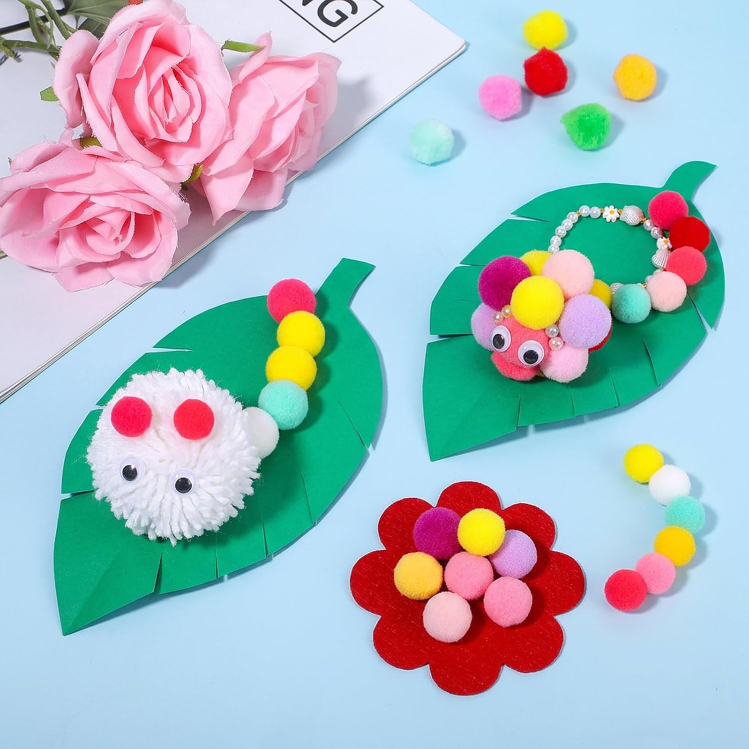 100 PCS Mini Pom Poms for Crafts, 2 cm/0.4 Inch Pompoms for Crafts