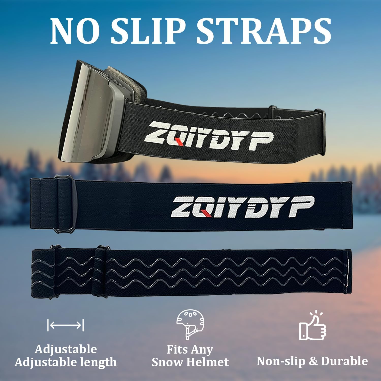 Ski Goggles,Anti Fog Magnetic Interchangeable Lens 100% UV400 Protection OTG Snow Goggles for Men Women