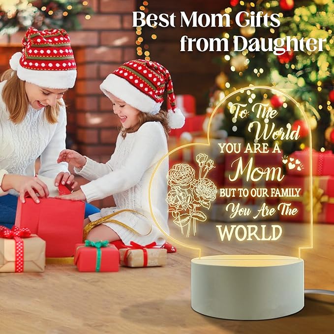 FEBDEY Lovely Mother-Best Mom Birthday Gifts from Daughter Son，Mom Night Light，Room Decoration Mom's photo 2