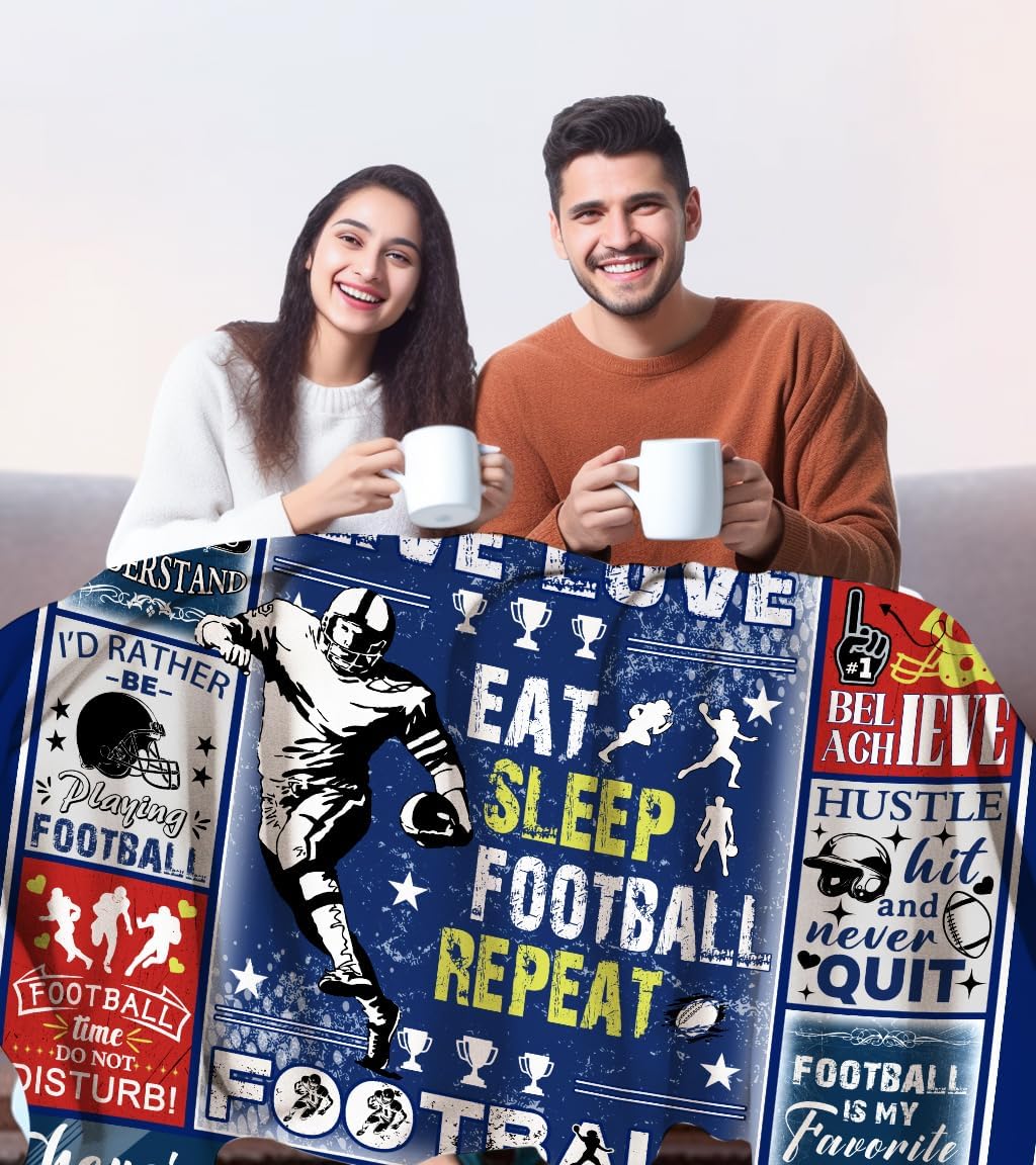 Football Blanket Football Gifts for Boys 8-12 Men Adults,Unique Sports Theme Stuff PlushThrow Blanket Gifts for Bedroom Living Room Sofa Couch Decor 50"X40" - Image 4